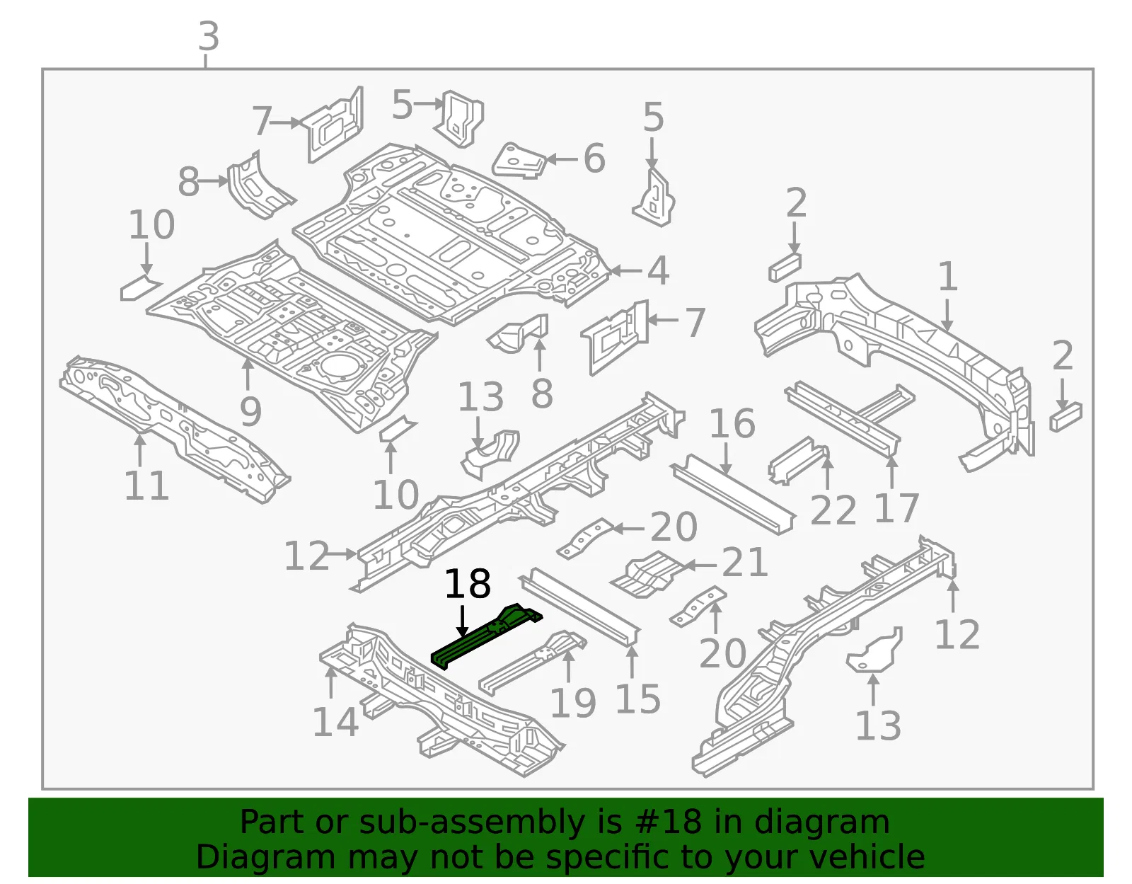 Seat Cross-Member - Kia (65621-C6050) - view 2