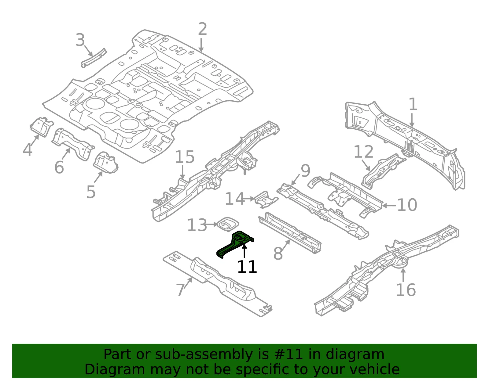 Seat Cross-Member - Kia (65806-2P200) - view 2