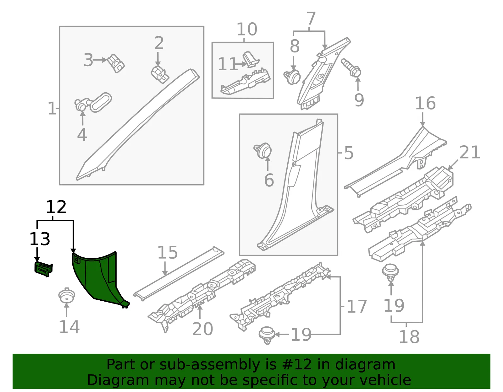 Dash Side Finisher, Right - Nissan (66900-5MR0A) - view 2