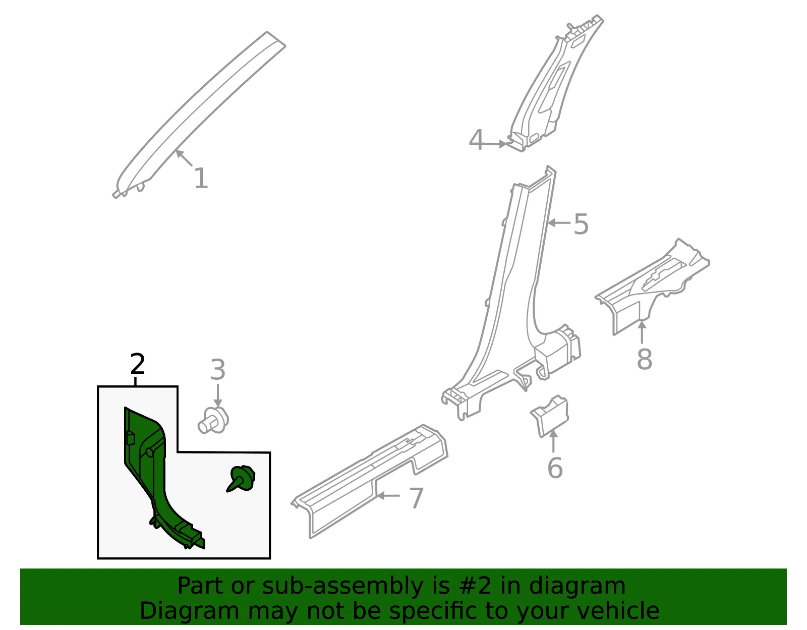 Kick Panel Trim - Nissan (66901-6RR3A) - view 2