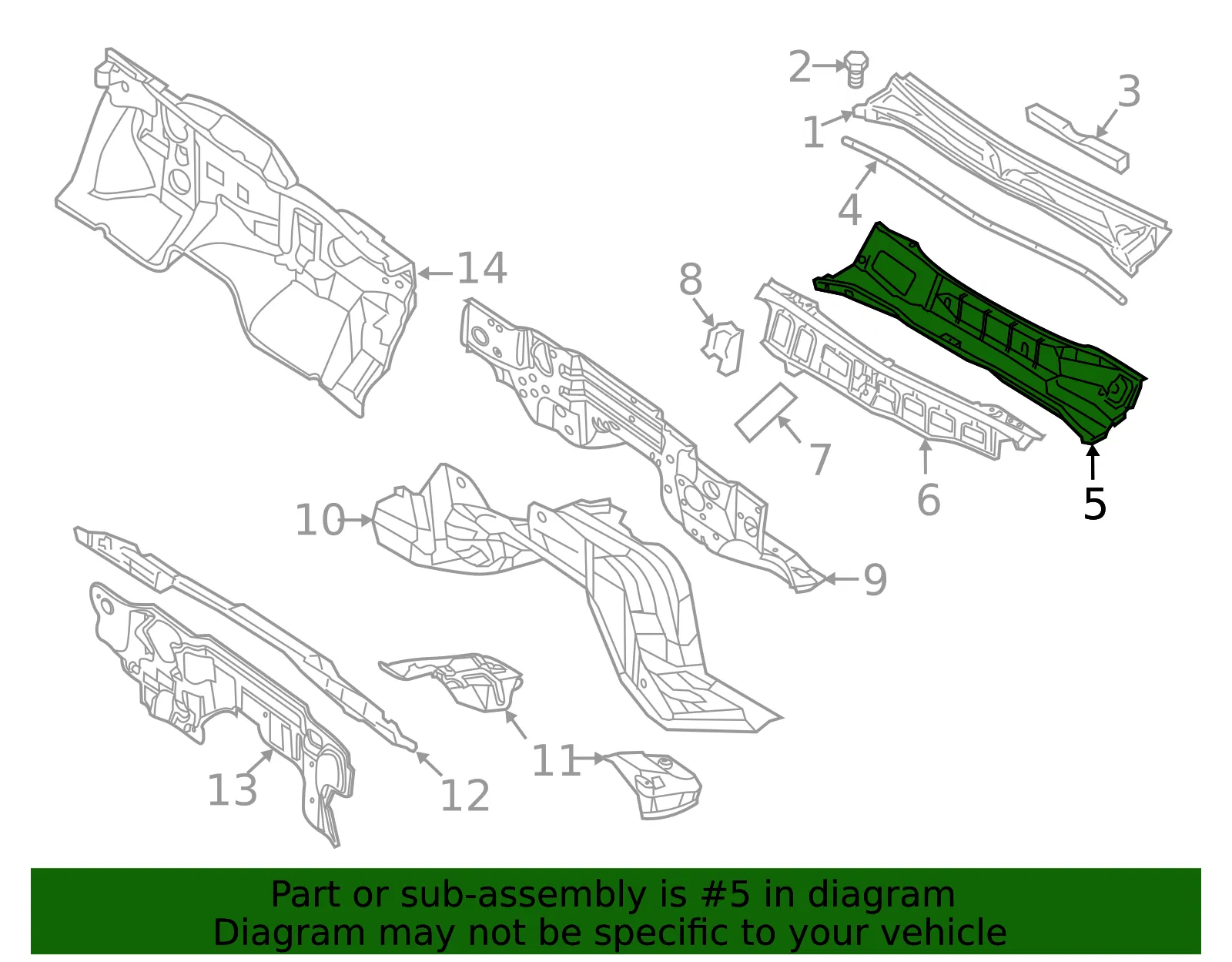 Upper Dash Panel - Nissan (67100-1LA1A) - view 2