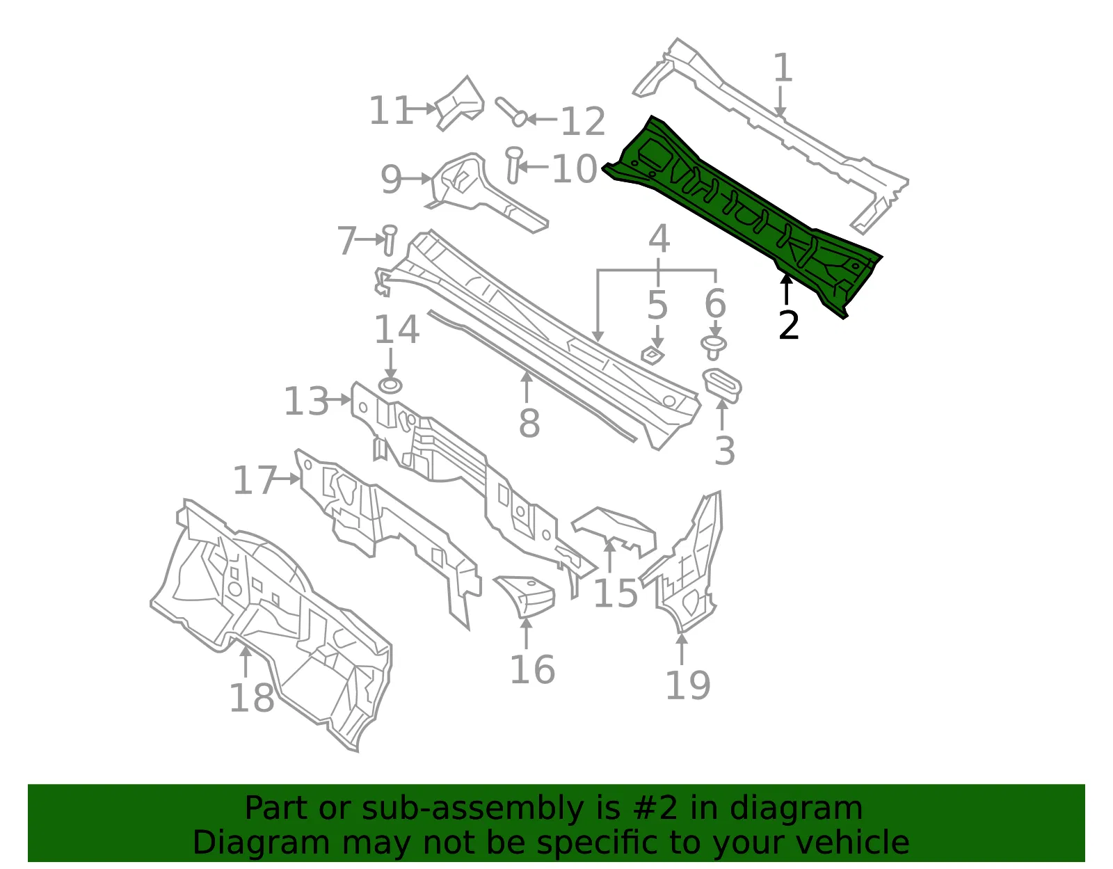 Upper Dash Panel - Nissan (67100-9BT5A) - view 2