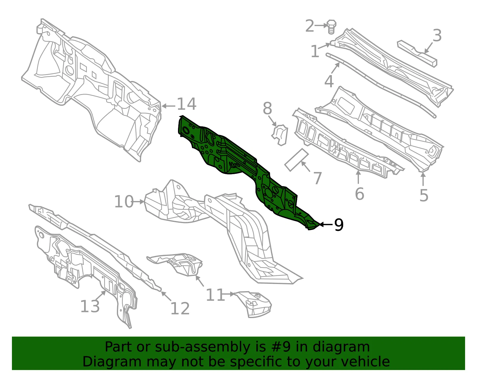 Lower Dash Panel - Nissan (67300-1LA0A) - view 2