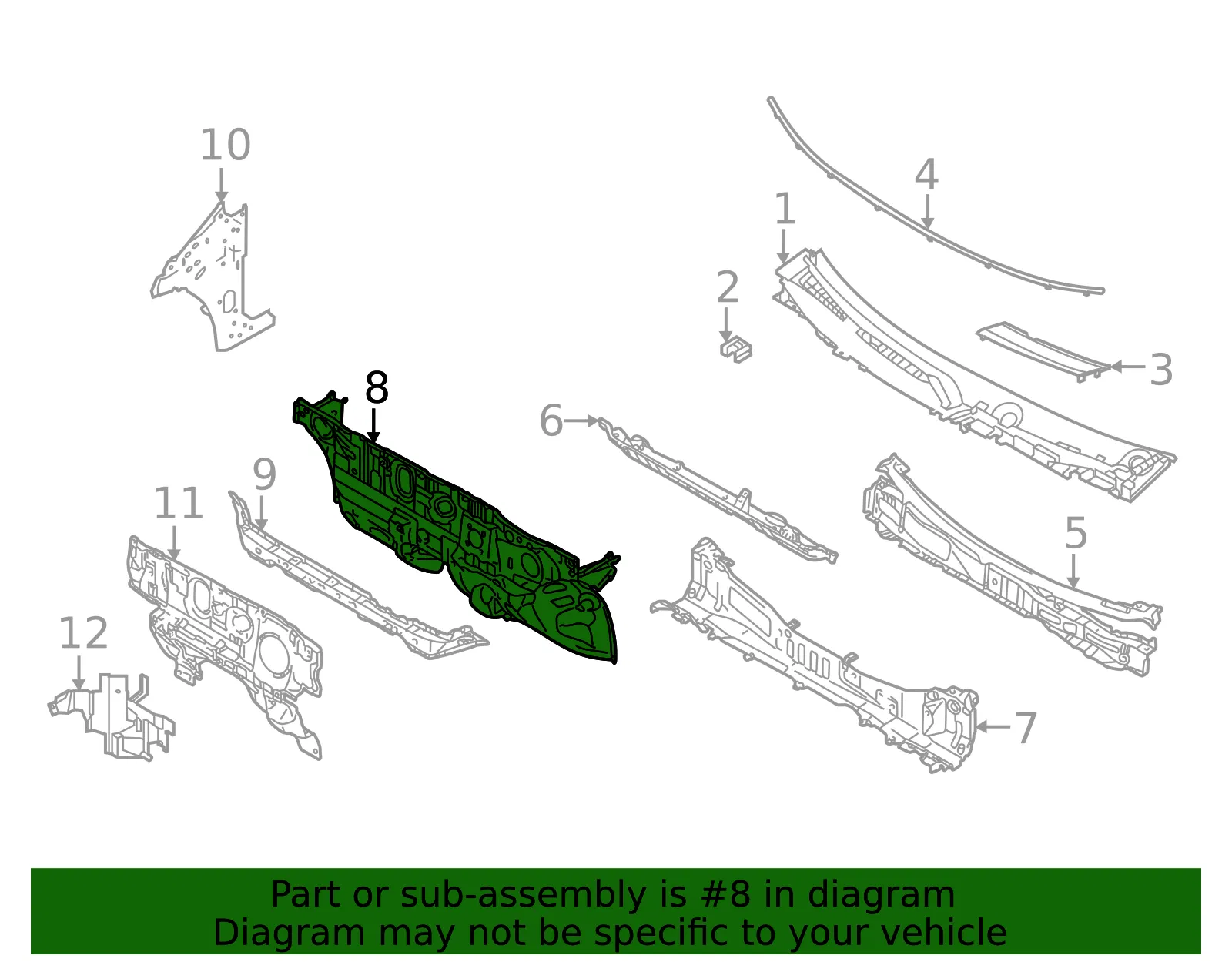 Lower Dash Panel - Nissan (67300-6RR0A) - view 2