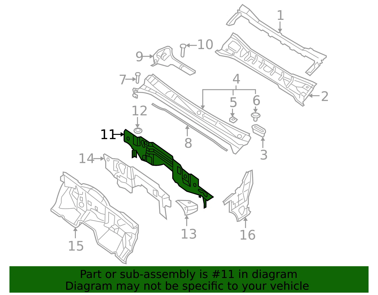 Lower Dash Panel - Nissan (67300-9BV0A) - view 2