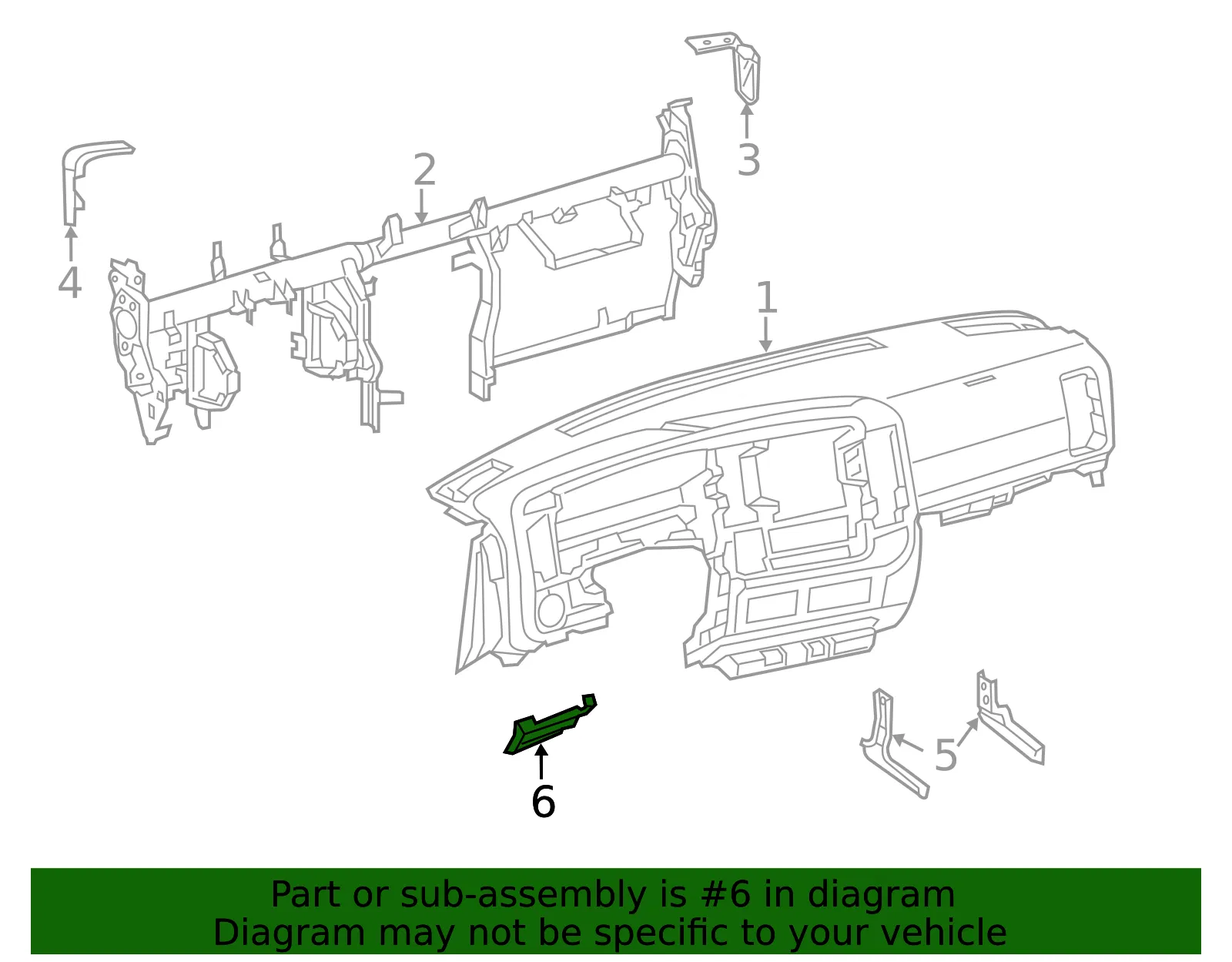 Knee Bolster - Driver's Side (LH) - Nissan (67503-1PA0A) - view 2