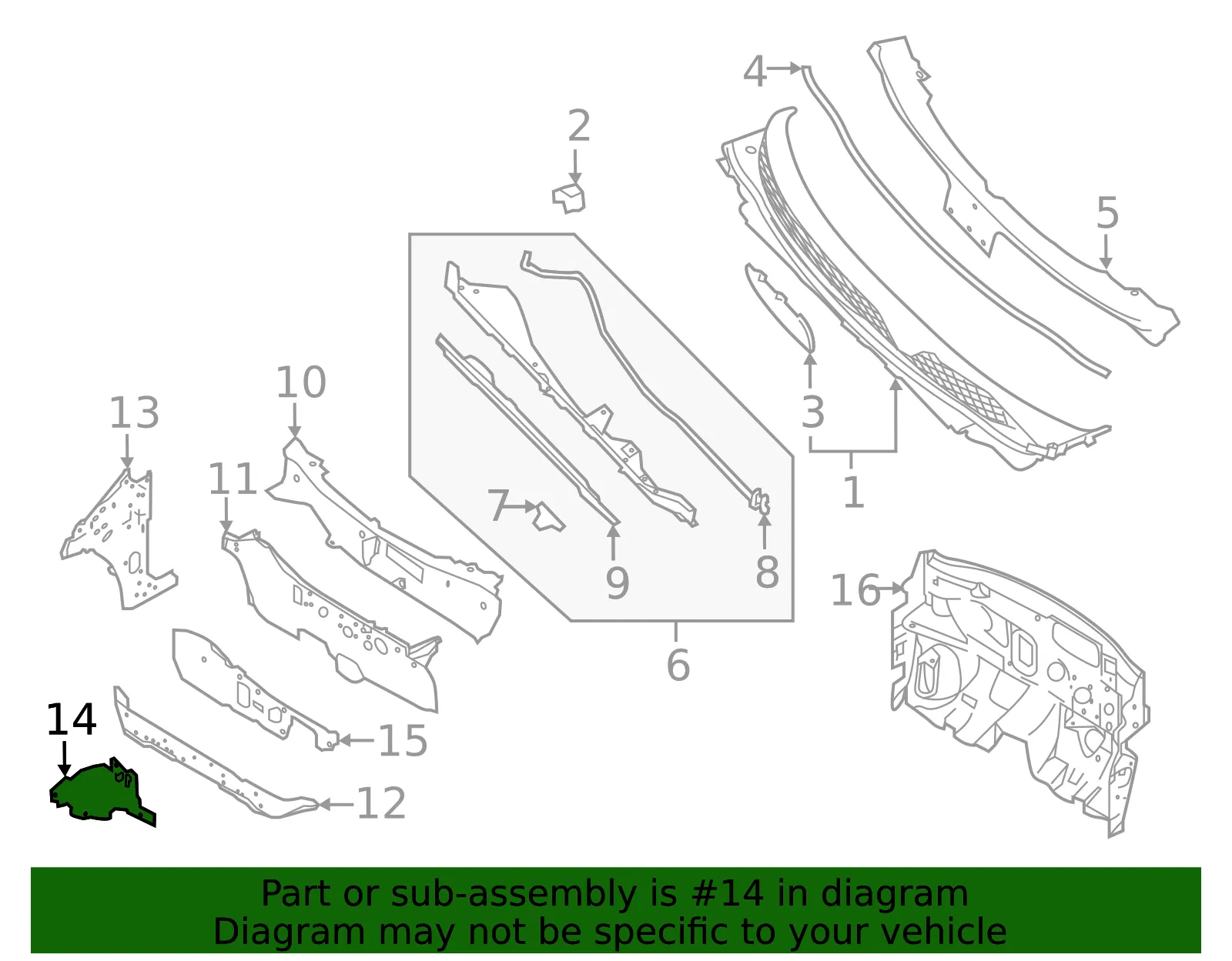 Lower Front Dash Insulator - Nissan (67810-6MA0A) - view 2