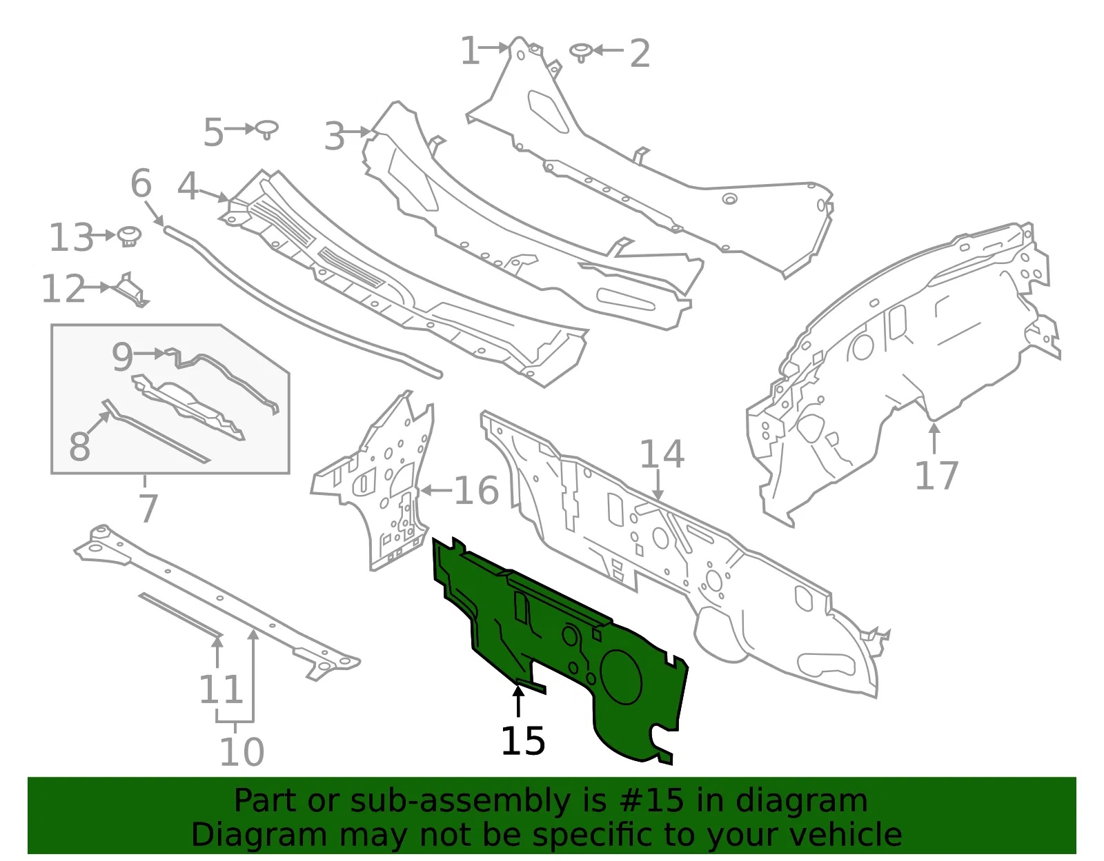 Lower Front Dash Insulator - Nissan (67810-9HK0A) - view 2