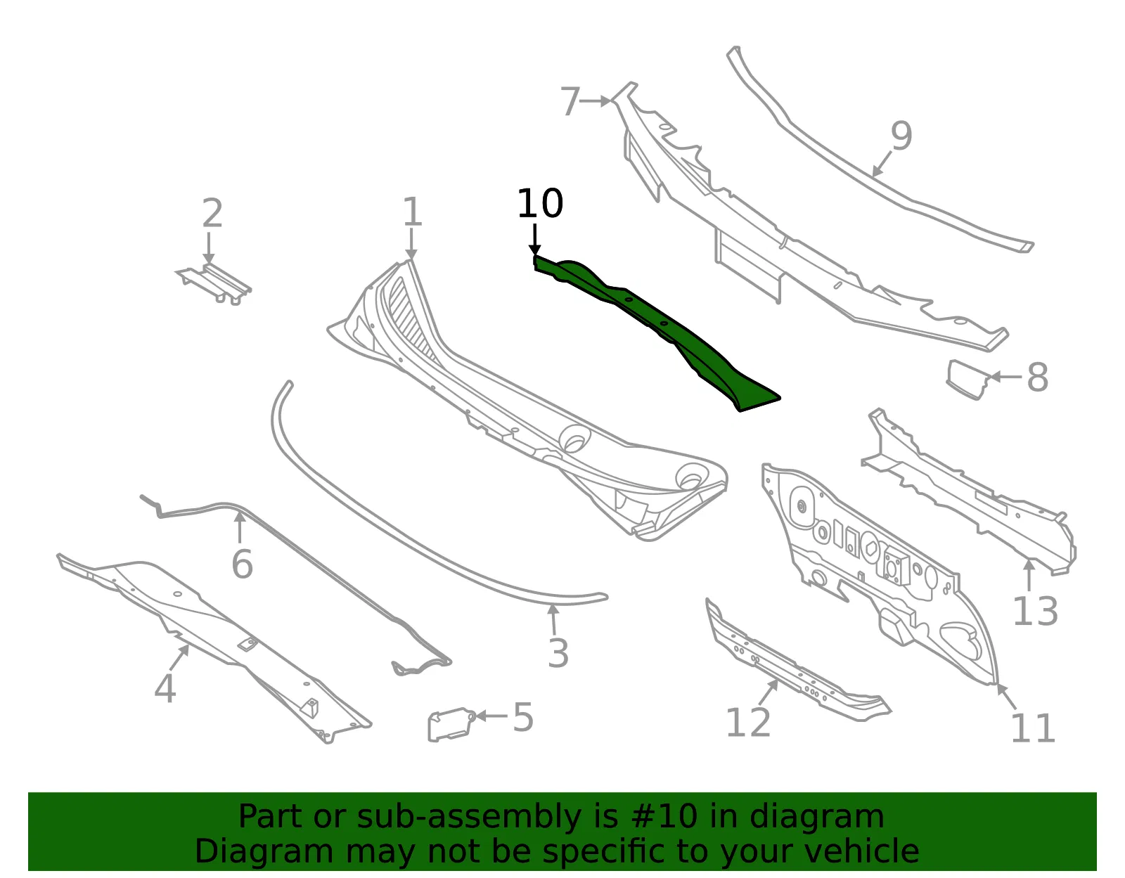 Upper Dash Insulator - Nissan (67811-5EE0A) - view 2