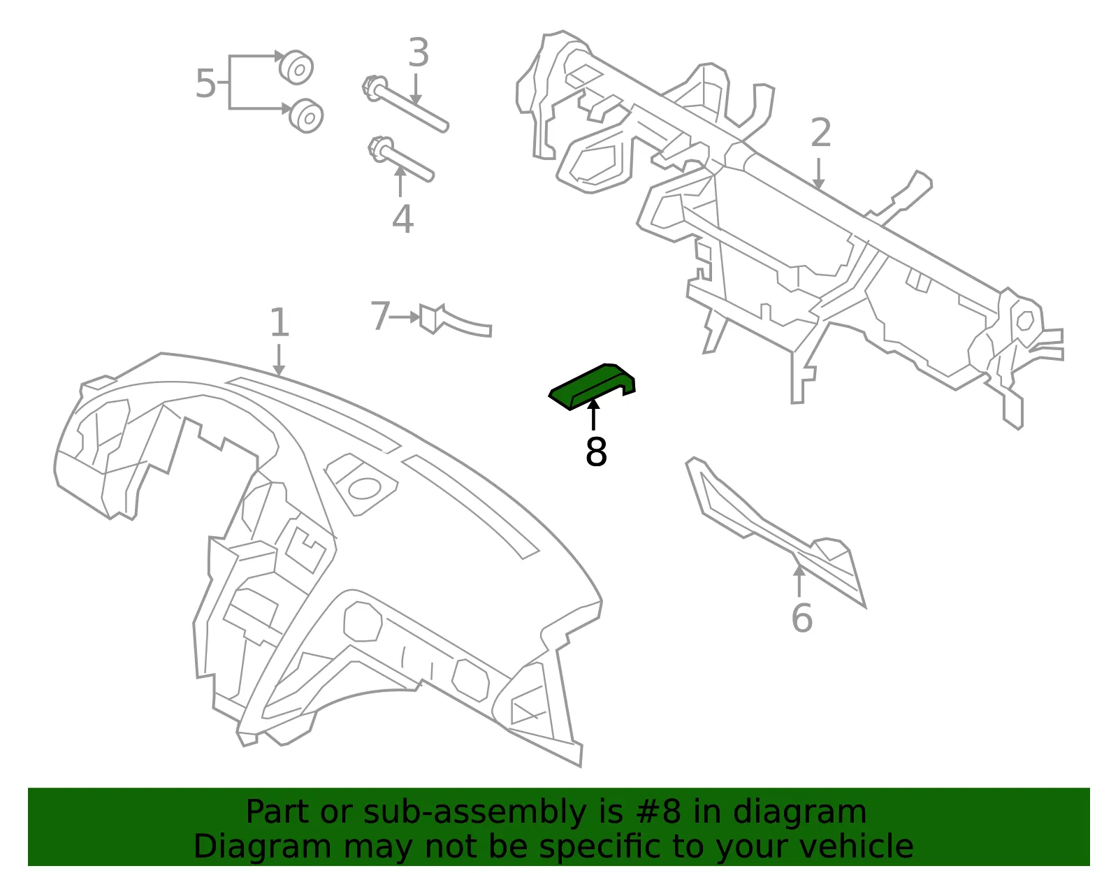 Instrument Panel Knee Bolster Bracket - Nissan (67887-JF00A) - view 2