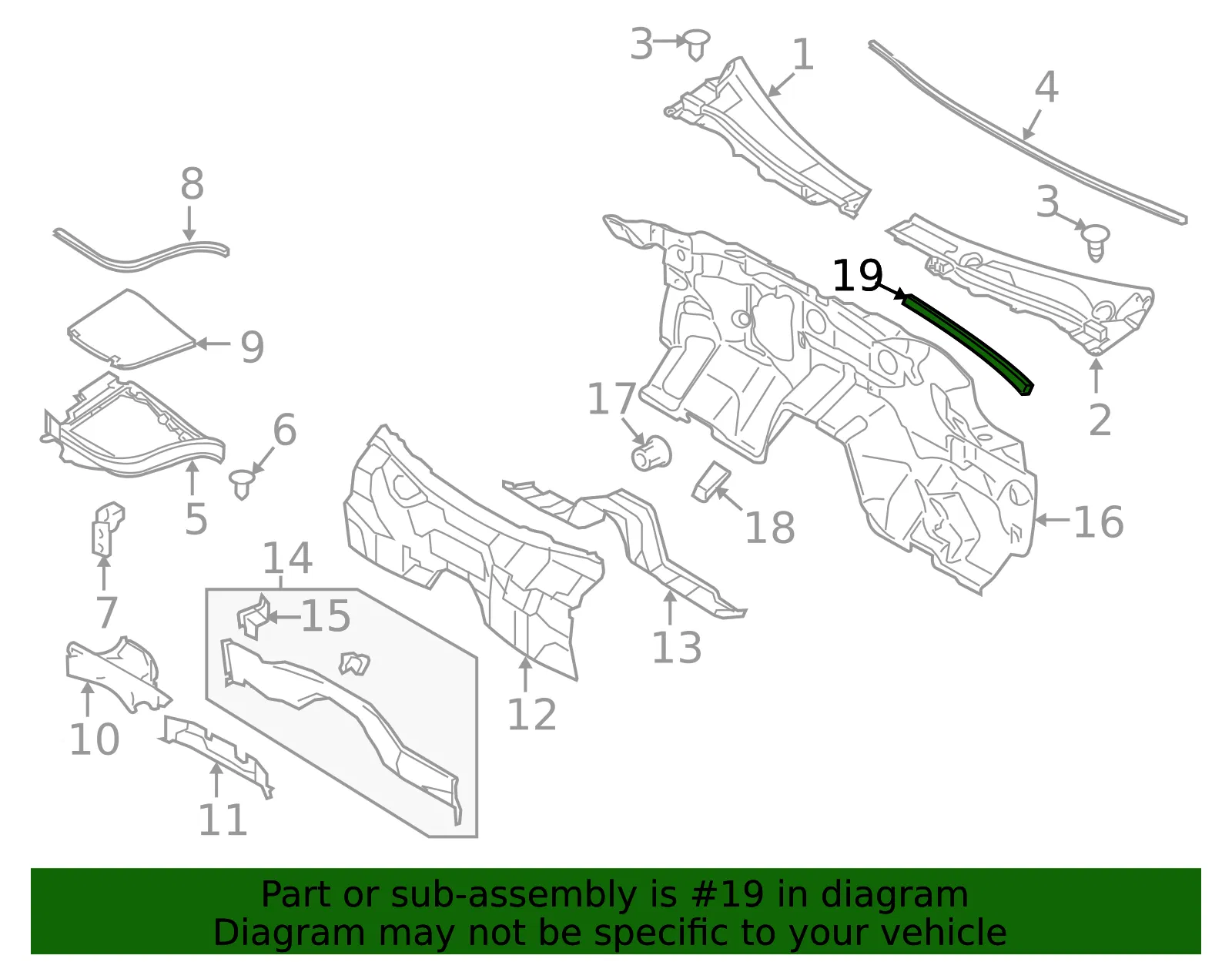 Upper Dash Insulator - Nissan (67902-1EA0A) - view 2