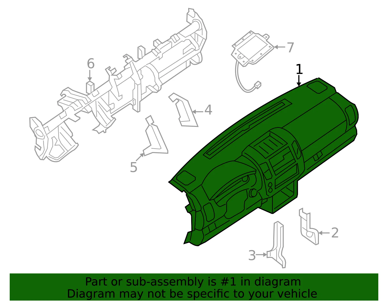 Instrument Panel - Nissan (68100-9BU2A) - view 2