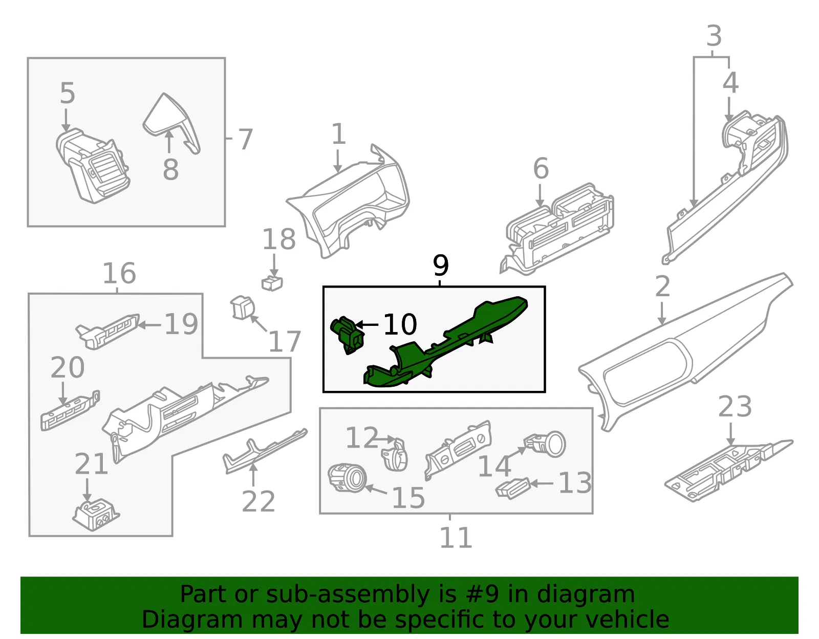 Instrument Panel Trim Panel - Nissan (68104-6RR0A) - view 2