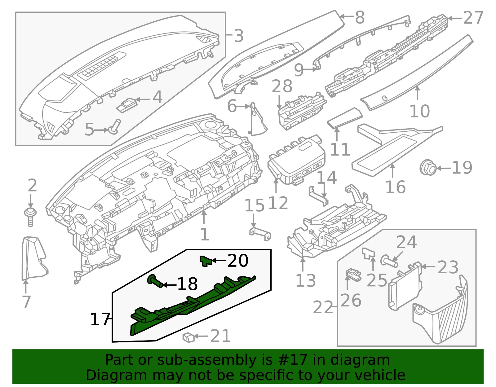 Instrument Panel Knee Bolster - Nissan (68106-5MP0A) - view 2