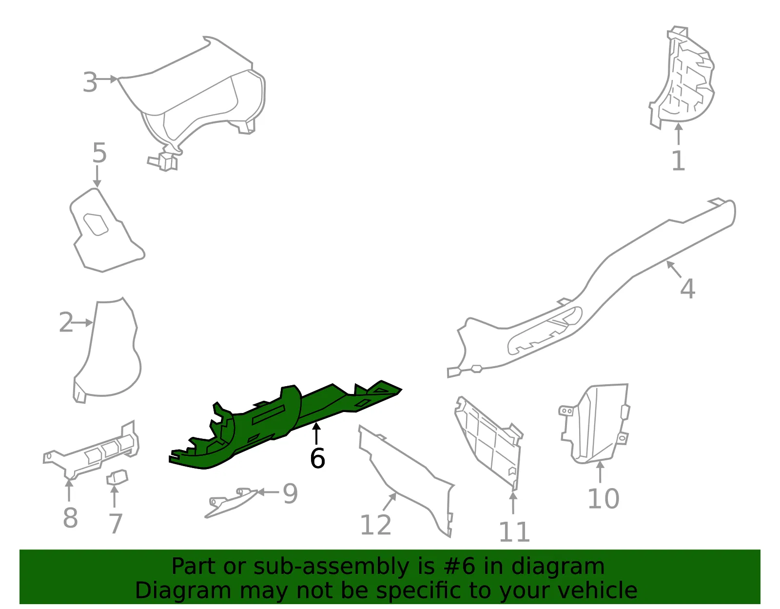 Instrument Panel Trim Panel - Nissan (68106-6CA0B) - view 2