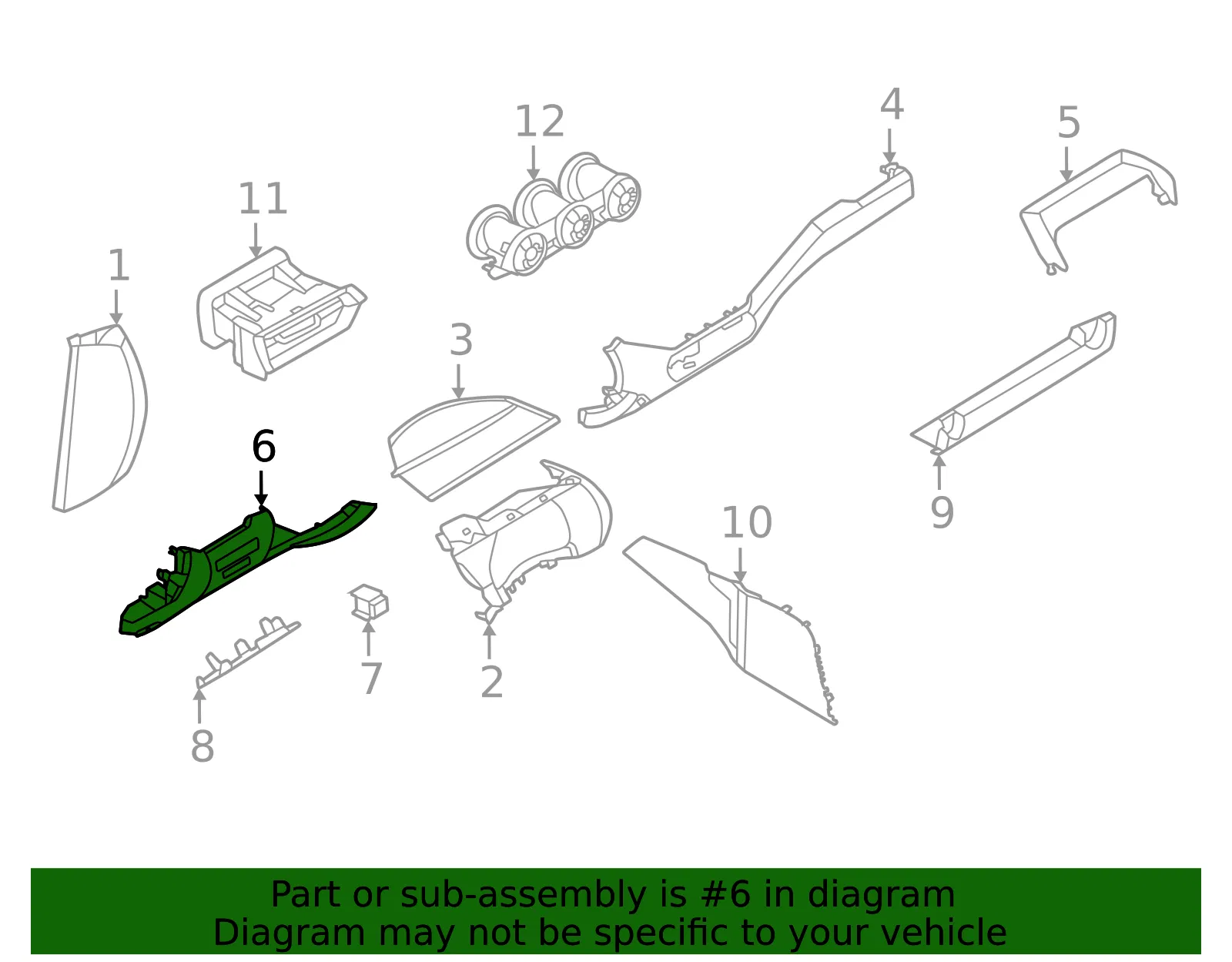 Lower Instrument Panel, Driver Side - Nissan (68106-6LB0A) - view 2