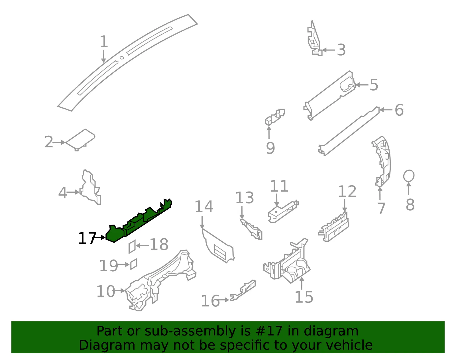 Instrument Panel Trim Panel - Nissan (68106-9FV0A) - view 2