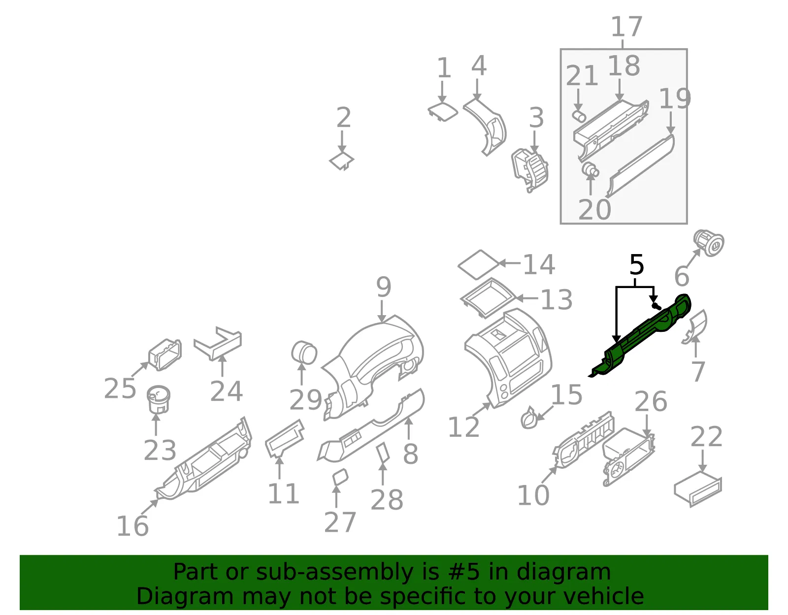 Instrument Panel Trim Panel - Nissan (68108-EA102) - view 3