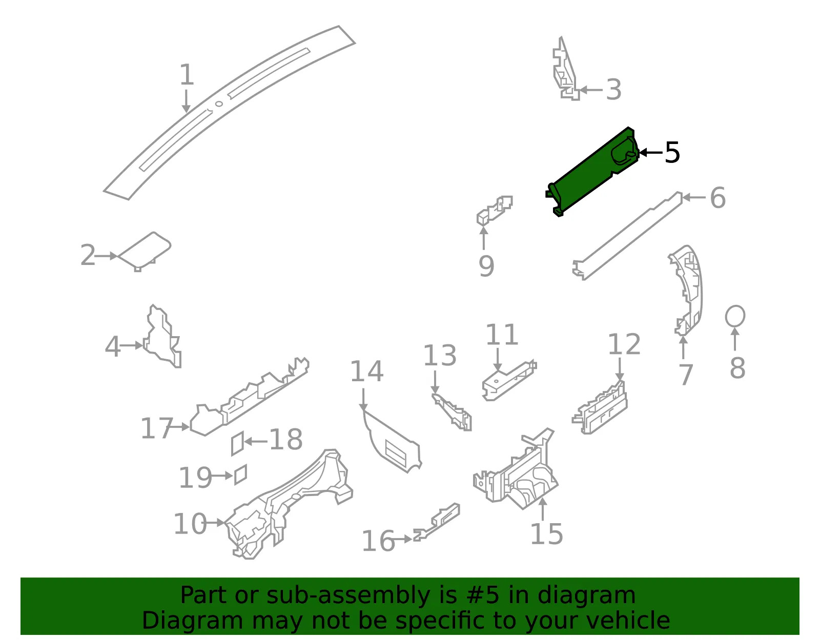 Instrument Panel Bezel - Nissan (68134-9FV0A) - view 2