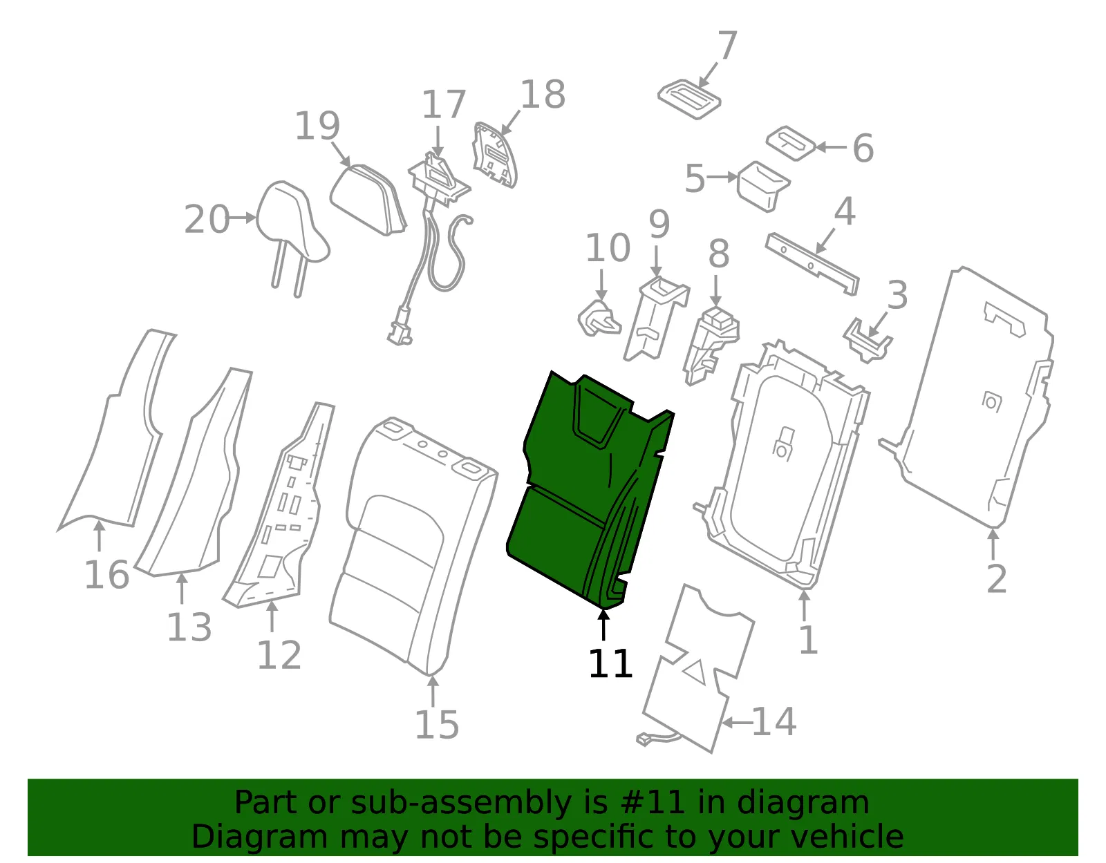 Seat Back Cushion - Volvo (6815529) - view 2