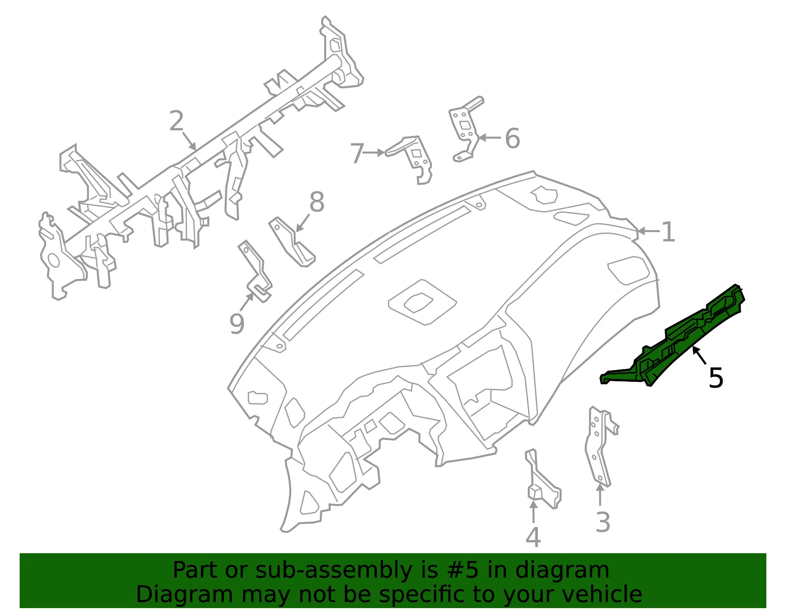 Glove Box Bracket - Nissan (68162-9UF0A) - view 2