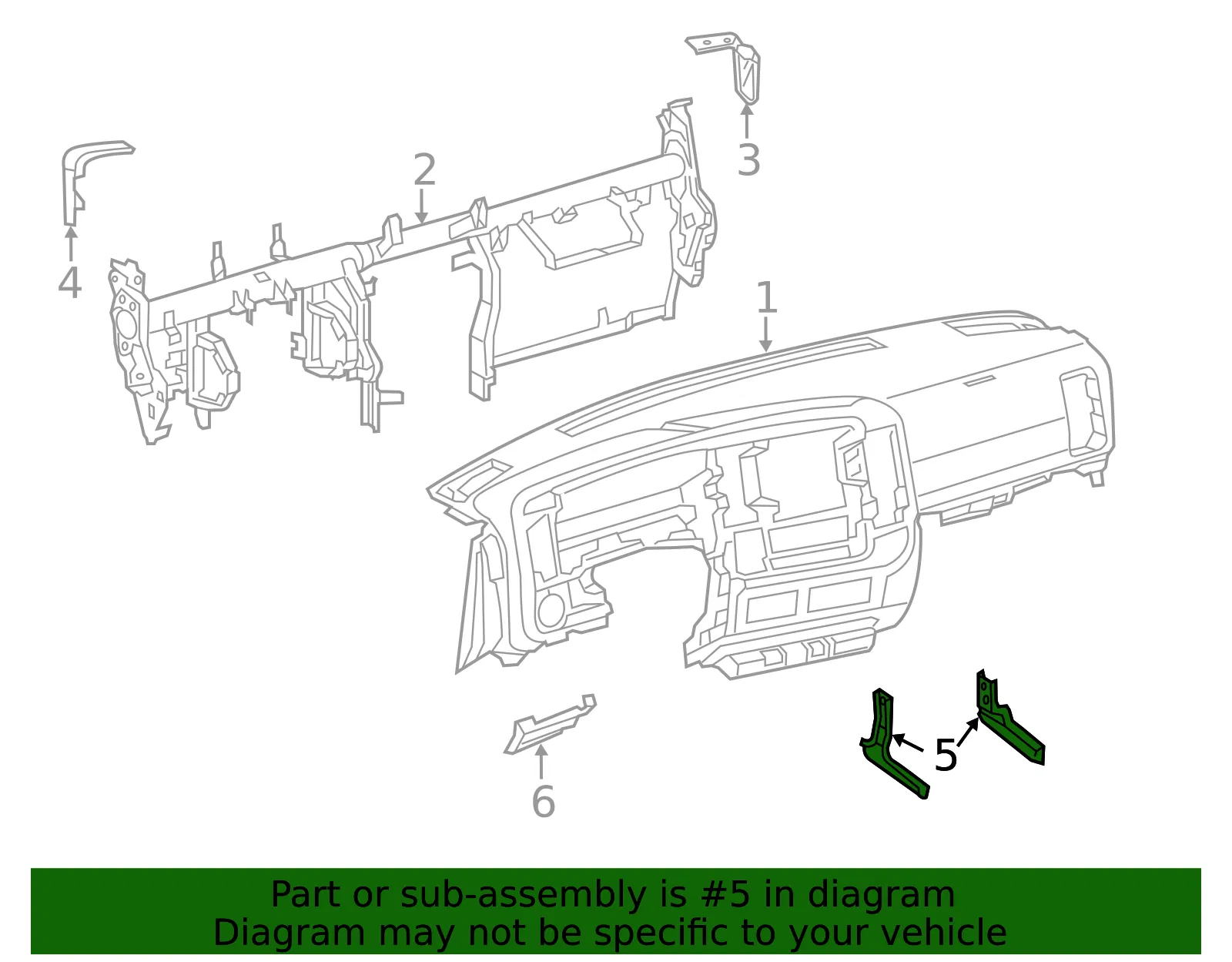 Instrument Panel Mounting Bracket - Nissan (68170-1PA0A) - view 2
