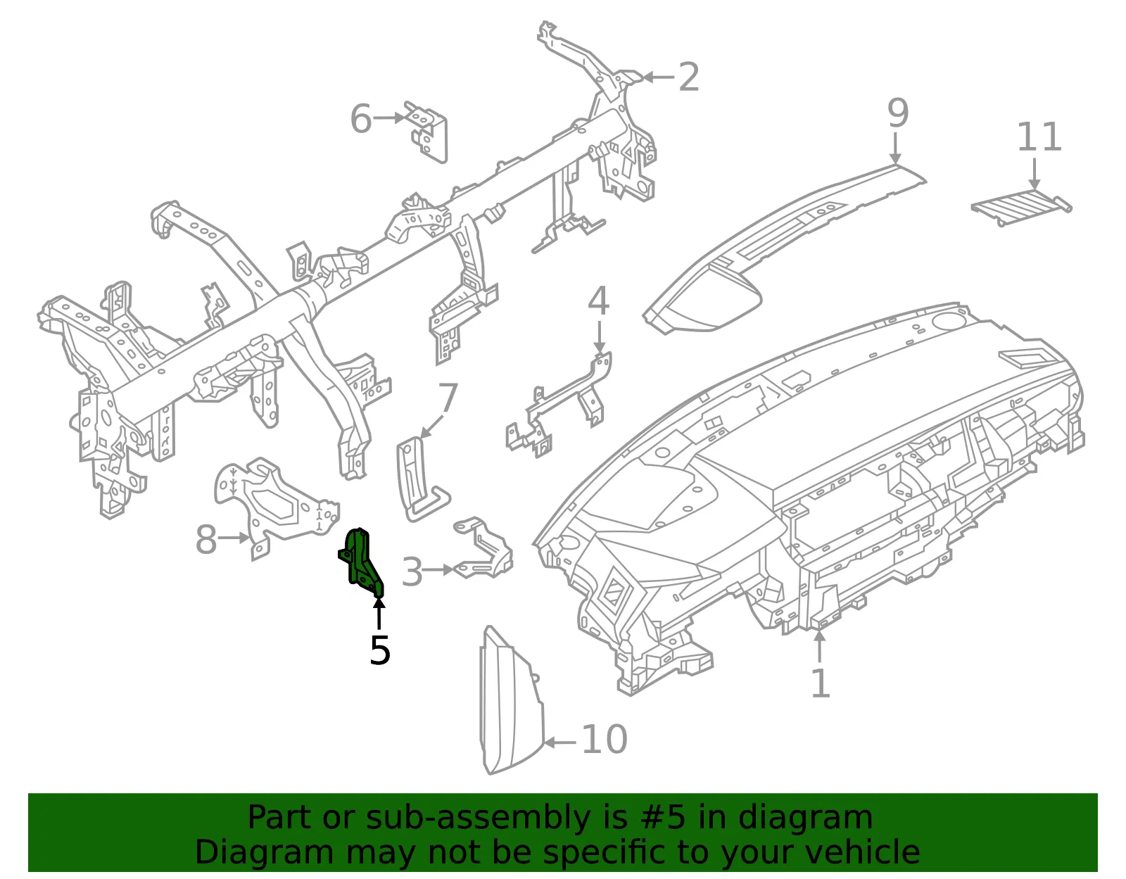Instrument Panel Mounting Bracket - Nissan (68170-6RR0A) - view 2