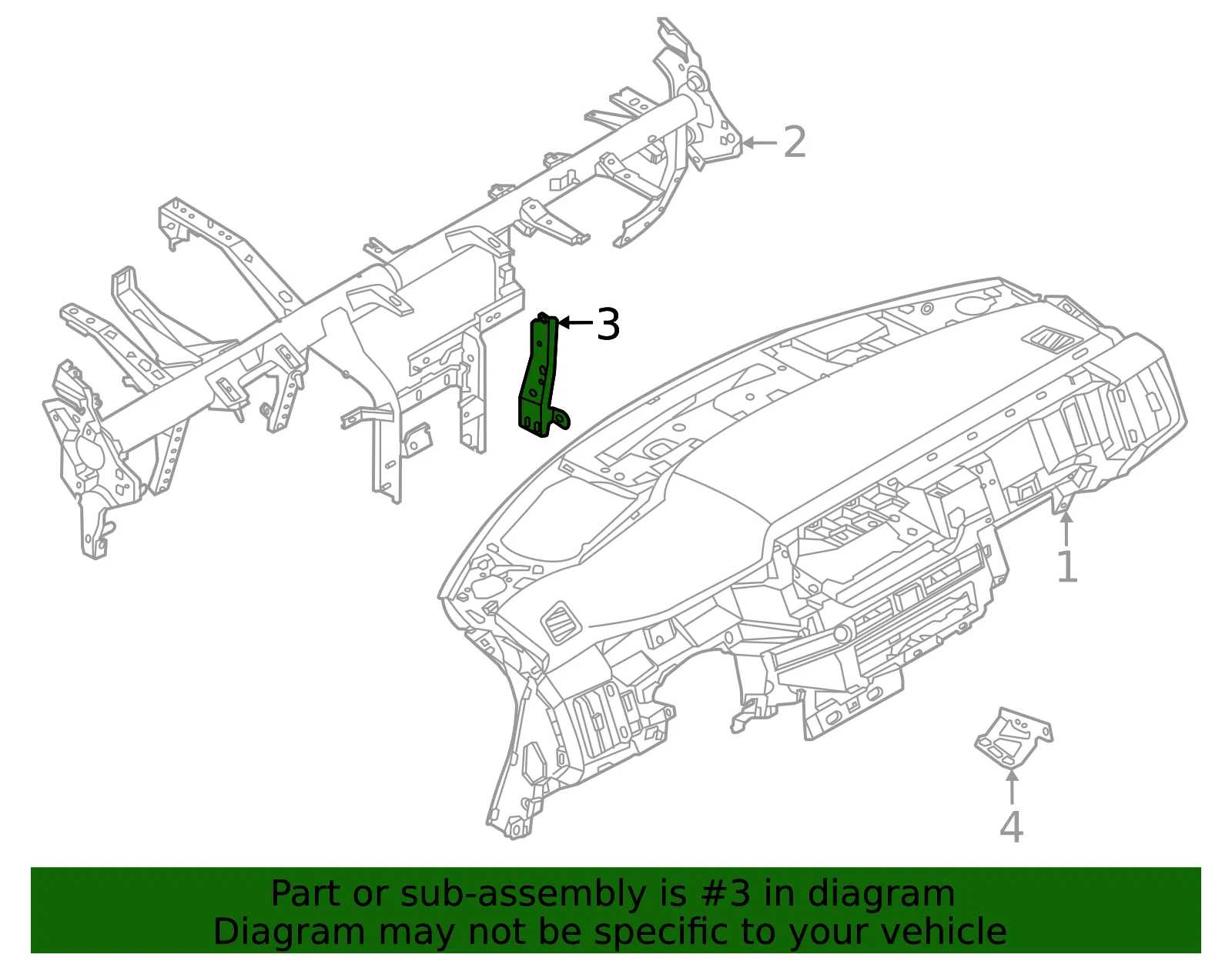 Instrument Panel Mounting Bracket - Nissan (68172-6TA0A) - view 2