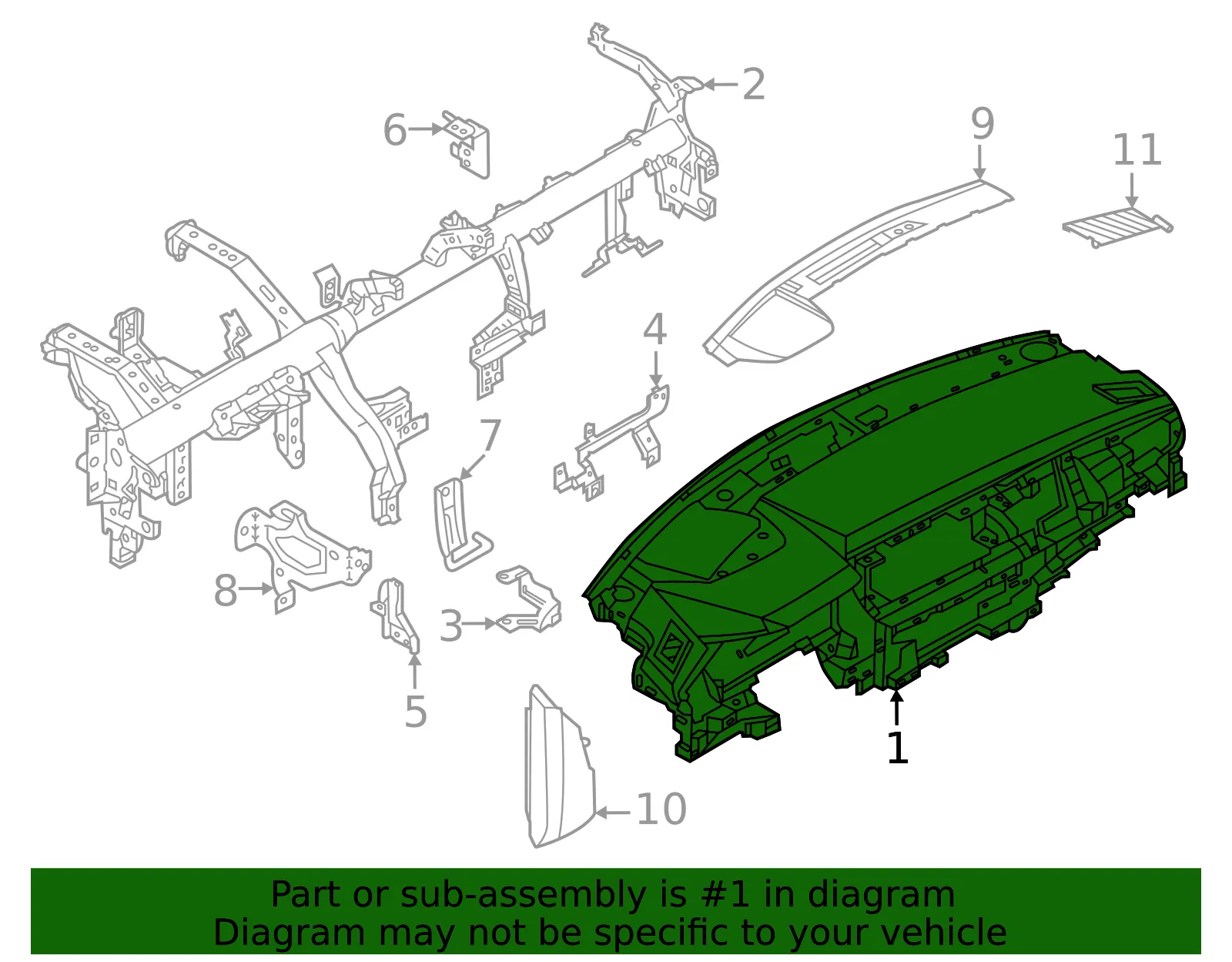 Instrument Panel - Nissan (68200-4MK0B) - view 2