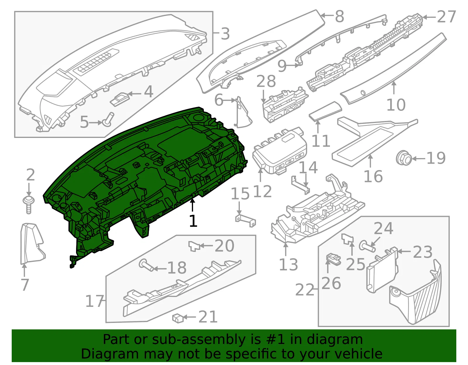 Instrument Panel - Nissan (68200-5MP0A) - view 2