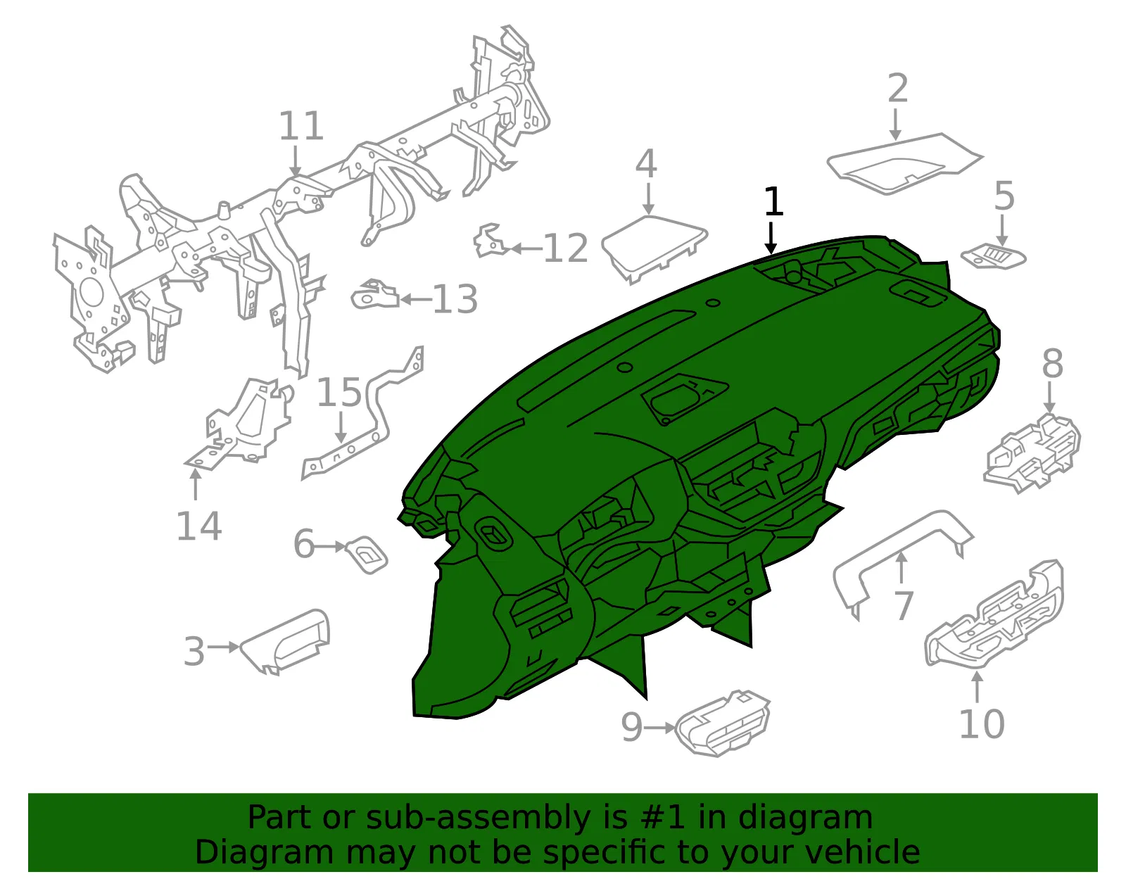Instrument Panel - Nissan (68200-6CA0A) - view 2
