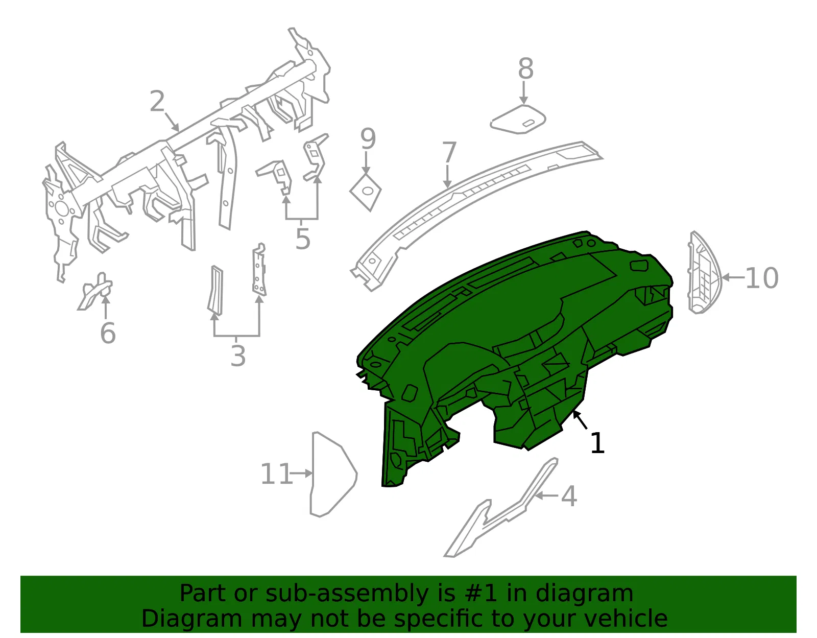 Instrument Panel - Nissan (68200-6FL1B) - view 2