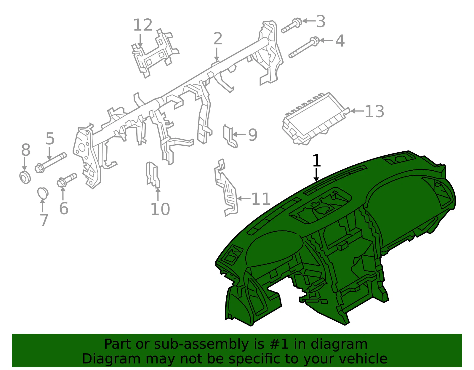 Instrument Panel - Nissan (68200-6JL1C) - view 2