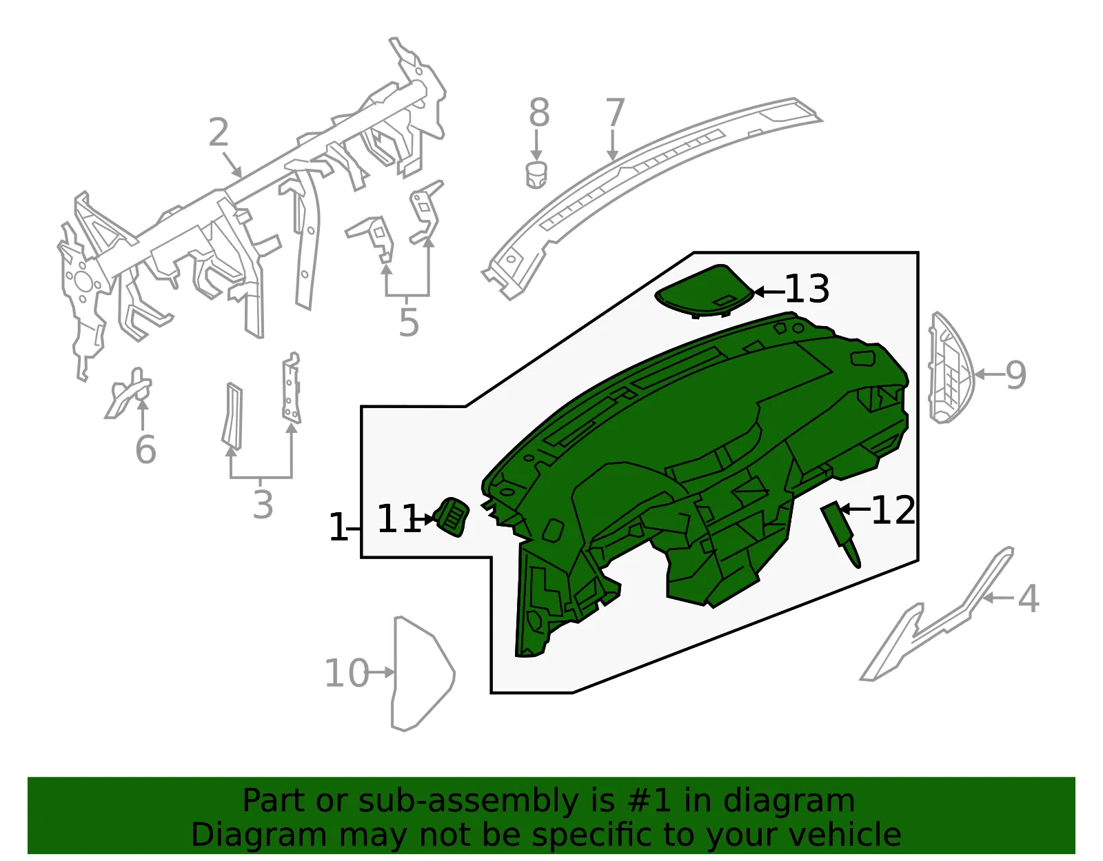 Instrument Panel - Nissan (68200-6MA0B) - view 2