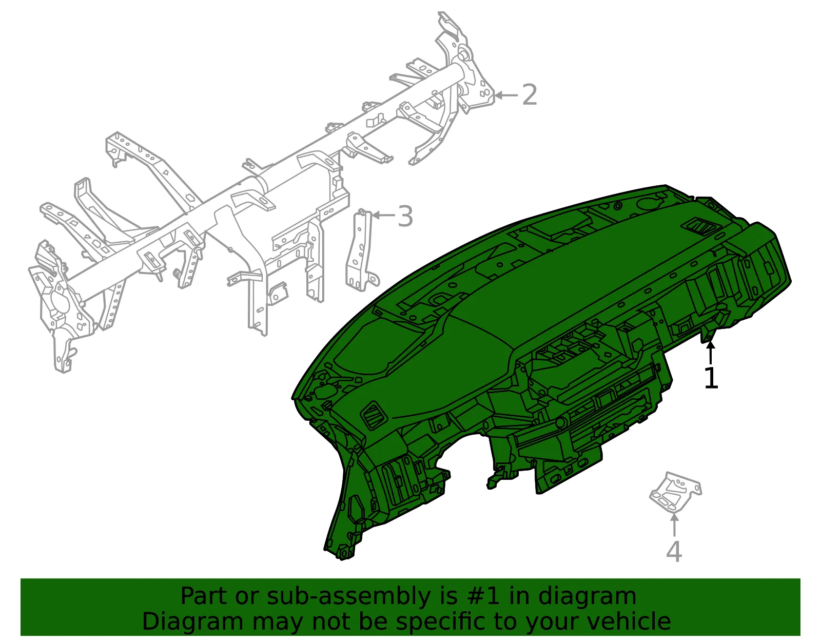 Instrument Panel - Nissan (68200-6TA1A) - view 2