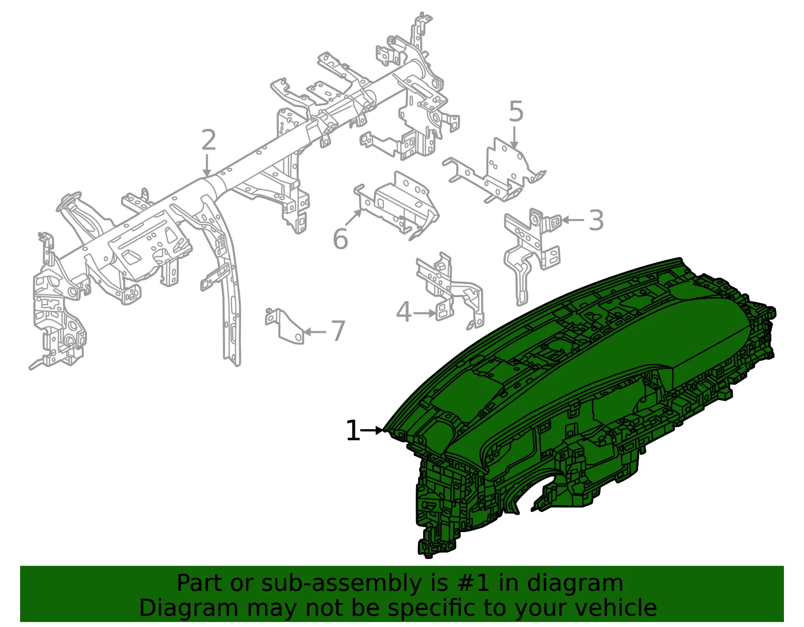 Instrument Panel - Nissan (68200-7LF2A) - view 2