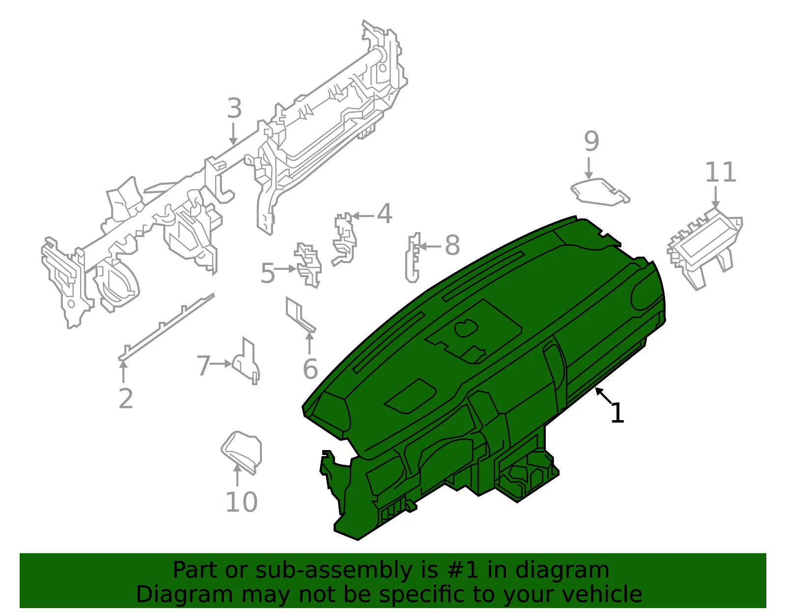 Instrument Panel - Nissan (68200-9FV3A) - view 2