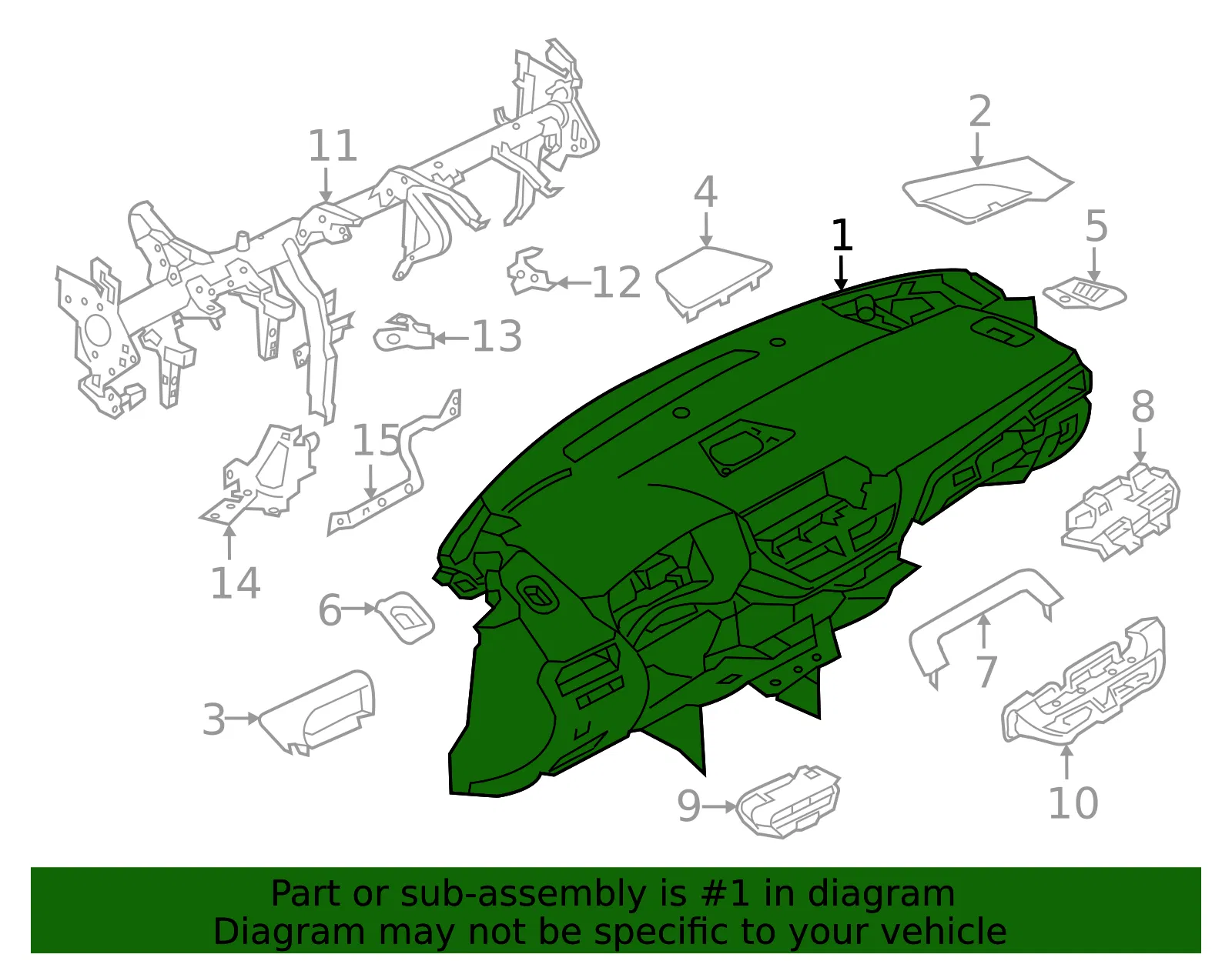 Instrument Panel - Nissan (68200-9HF3C) - view 2