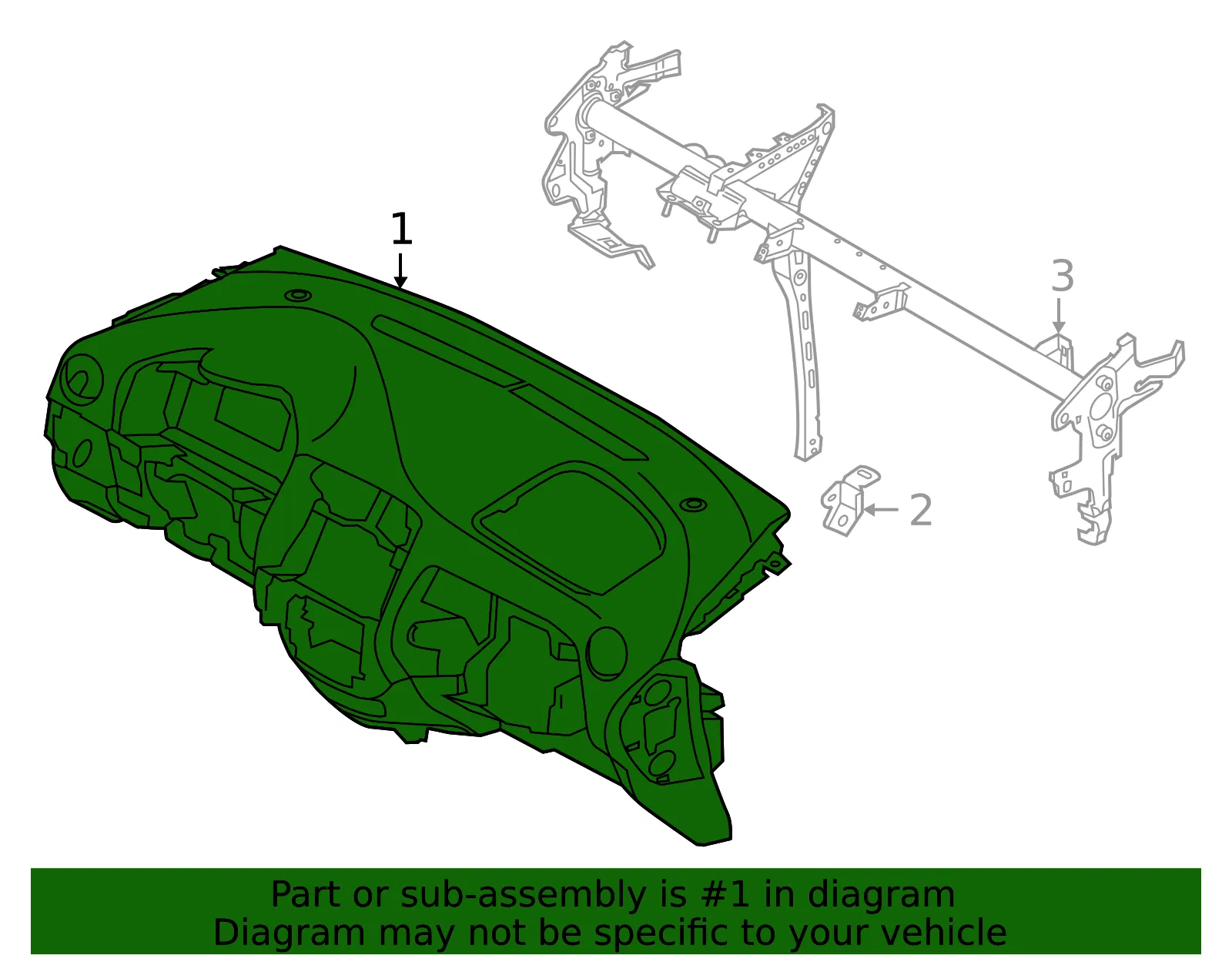 Instrument Panel - Nissan (68200-9ME1A) - view 2