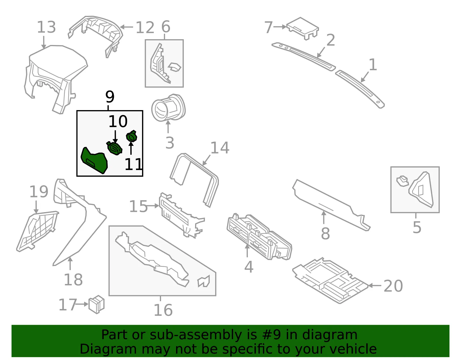 Instrument Panel Pad - Nissan (68210-6AV5B) - view 2