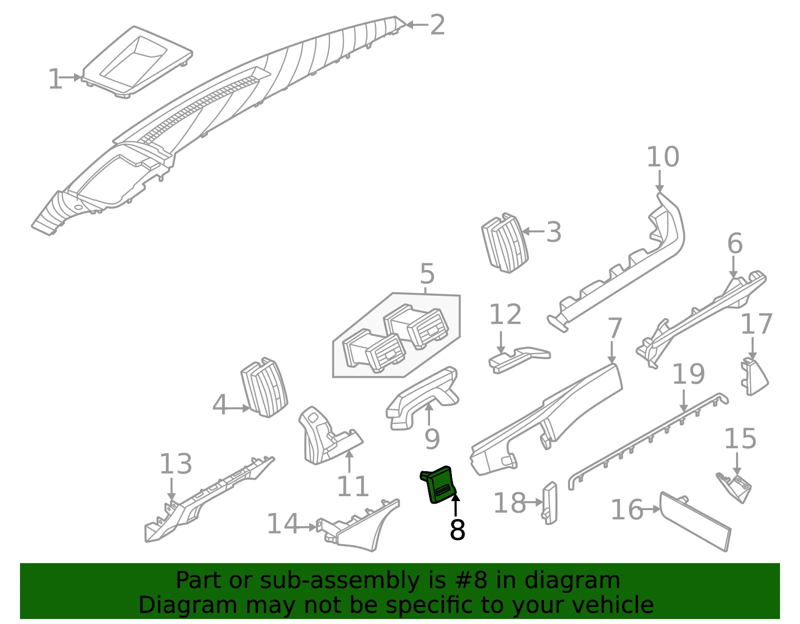 Instrument Panel Pad - Nissan (68210-7KU0A) - view 2