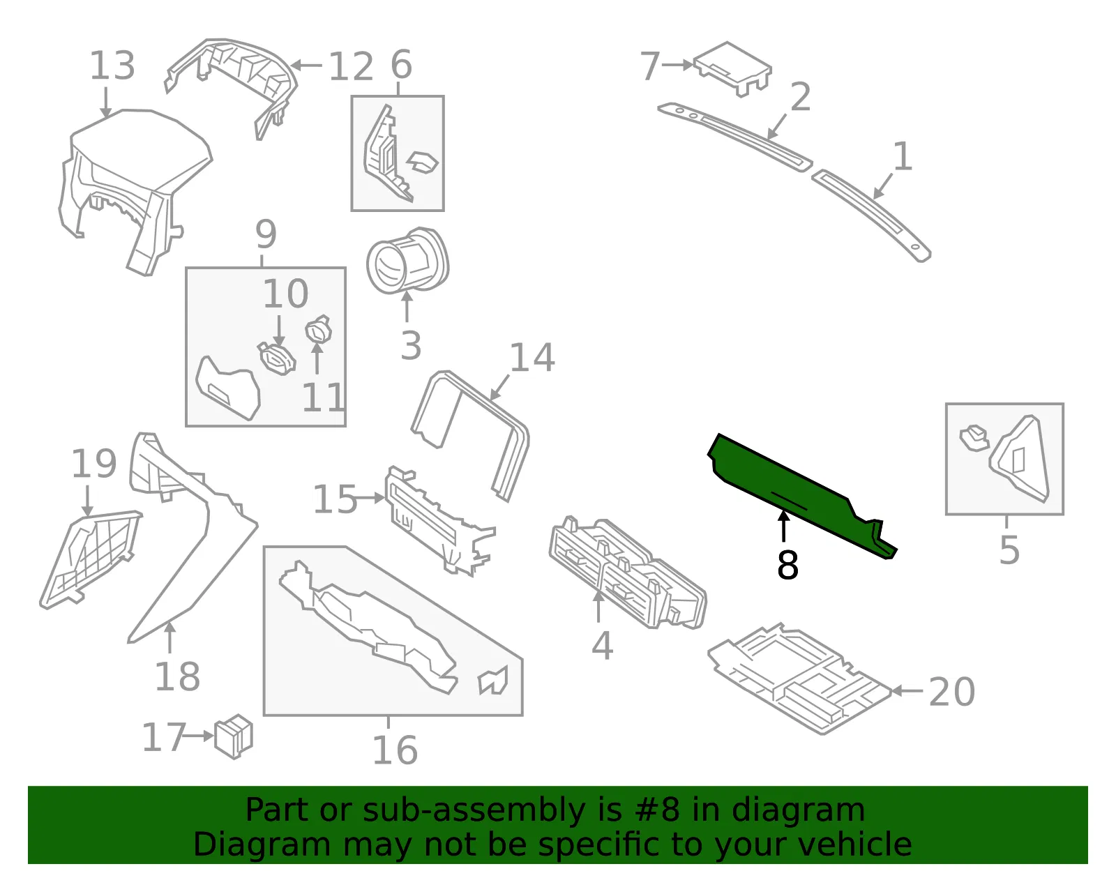 Instrument Panel Pad - Nissan (68211-6AV7A) - view 2