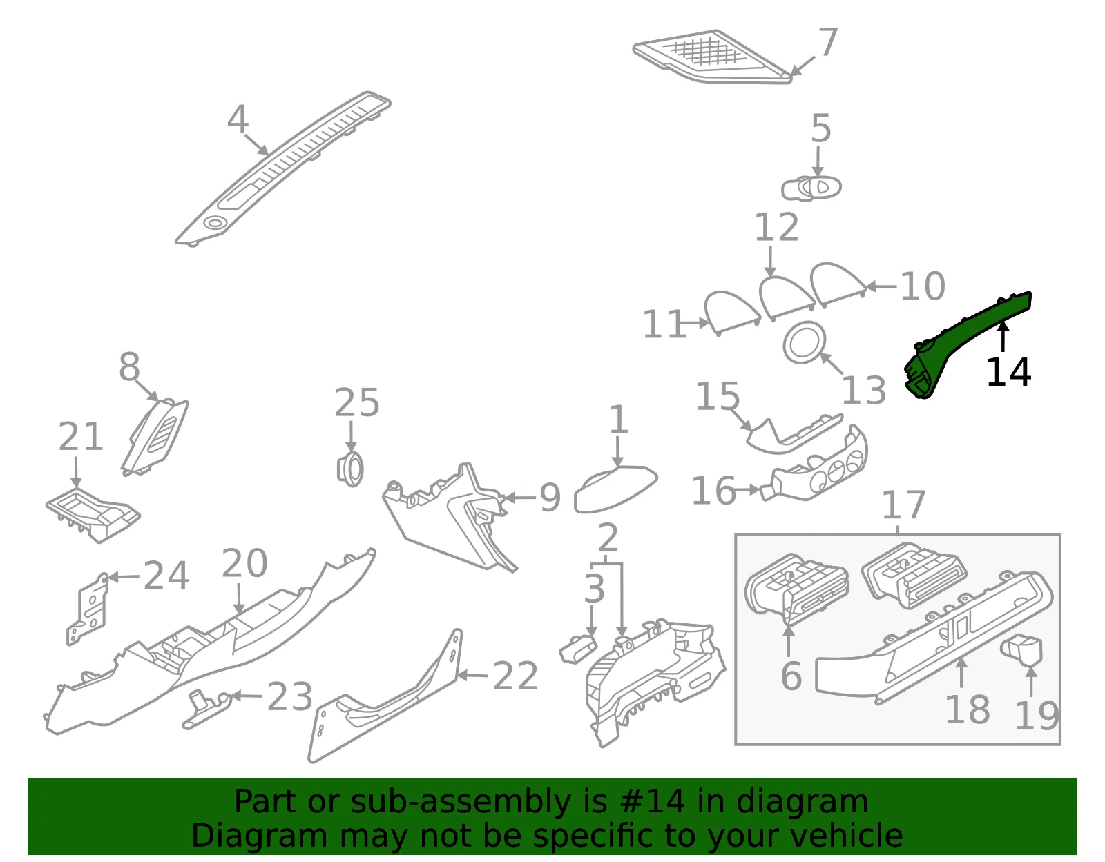 Instrument Panel Pad - Nissan (68211-6GP0C) - view 2