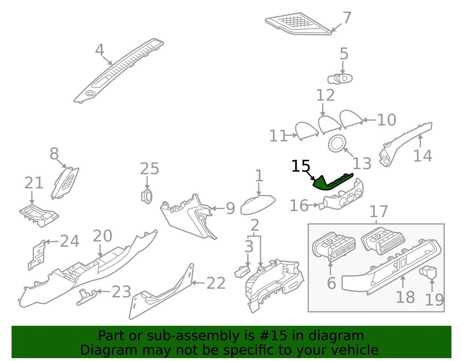 Instrument Panel Pad - Nissan (68212-6GP0D) - view 2