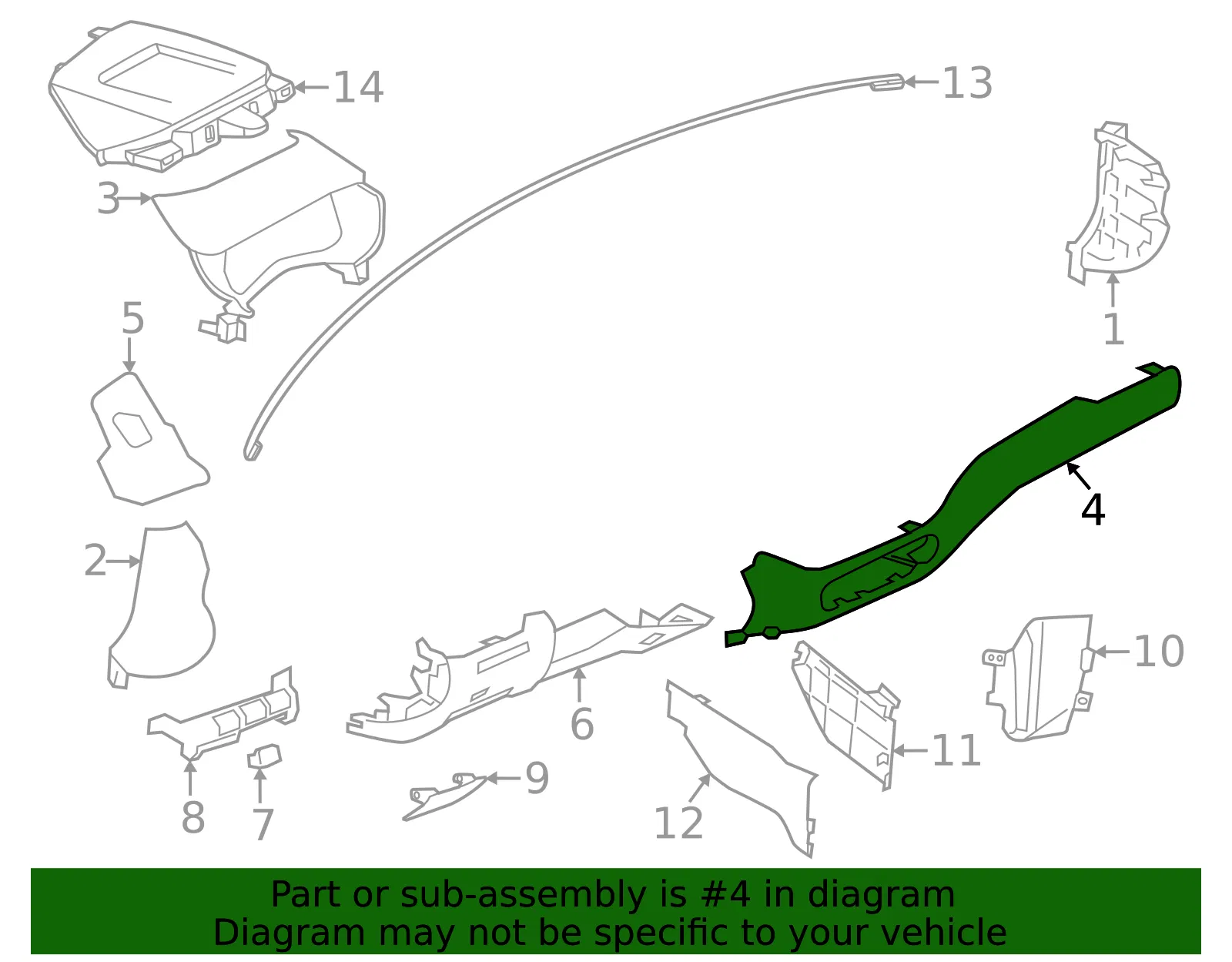 Instrument Panel Bezel - Nissan (68212-9HF0B) - view 2