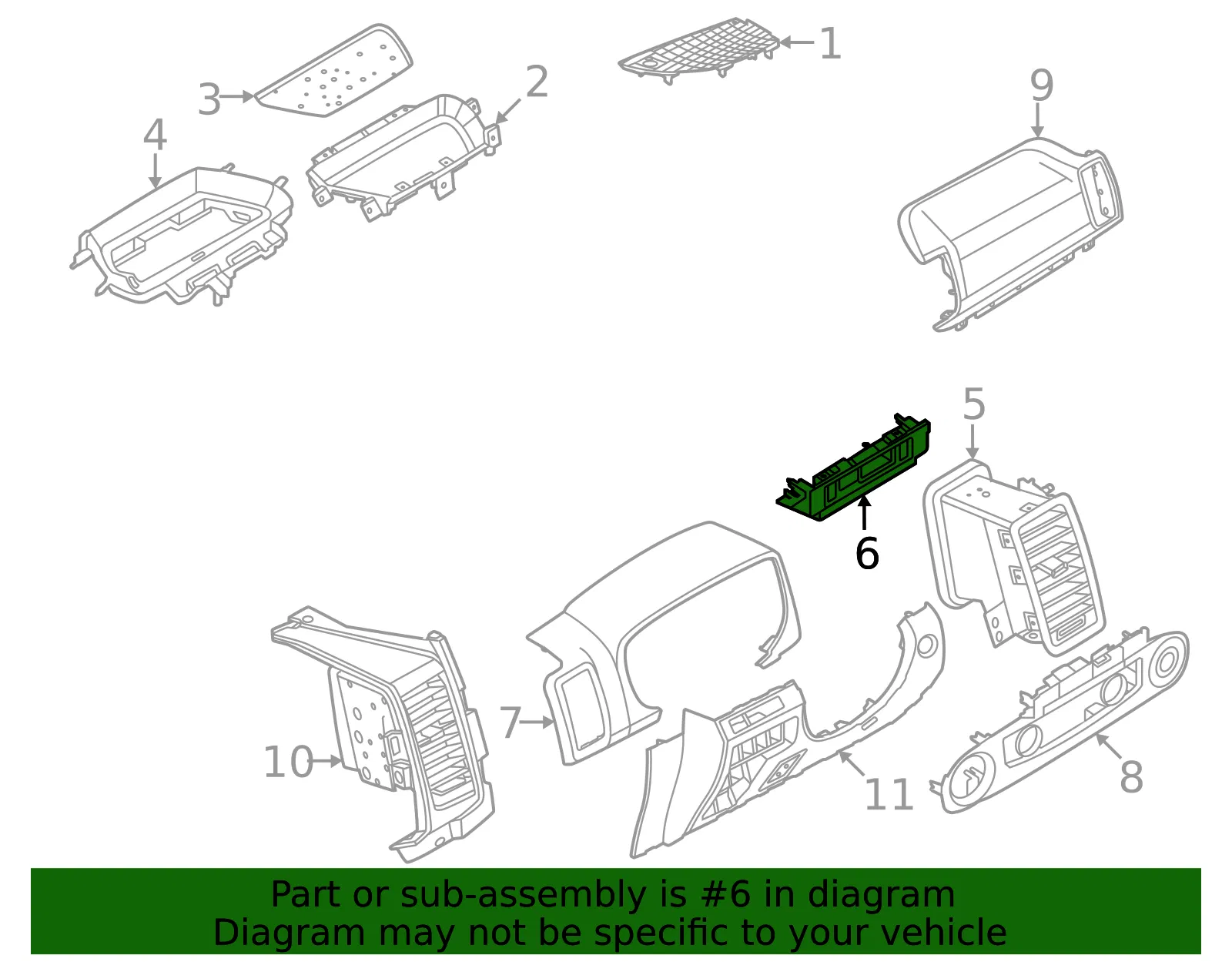 Instrument Panel Bezel - Nissan (68246-9BU0A) - view 2