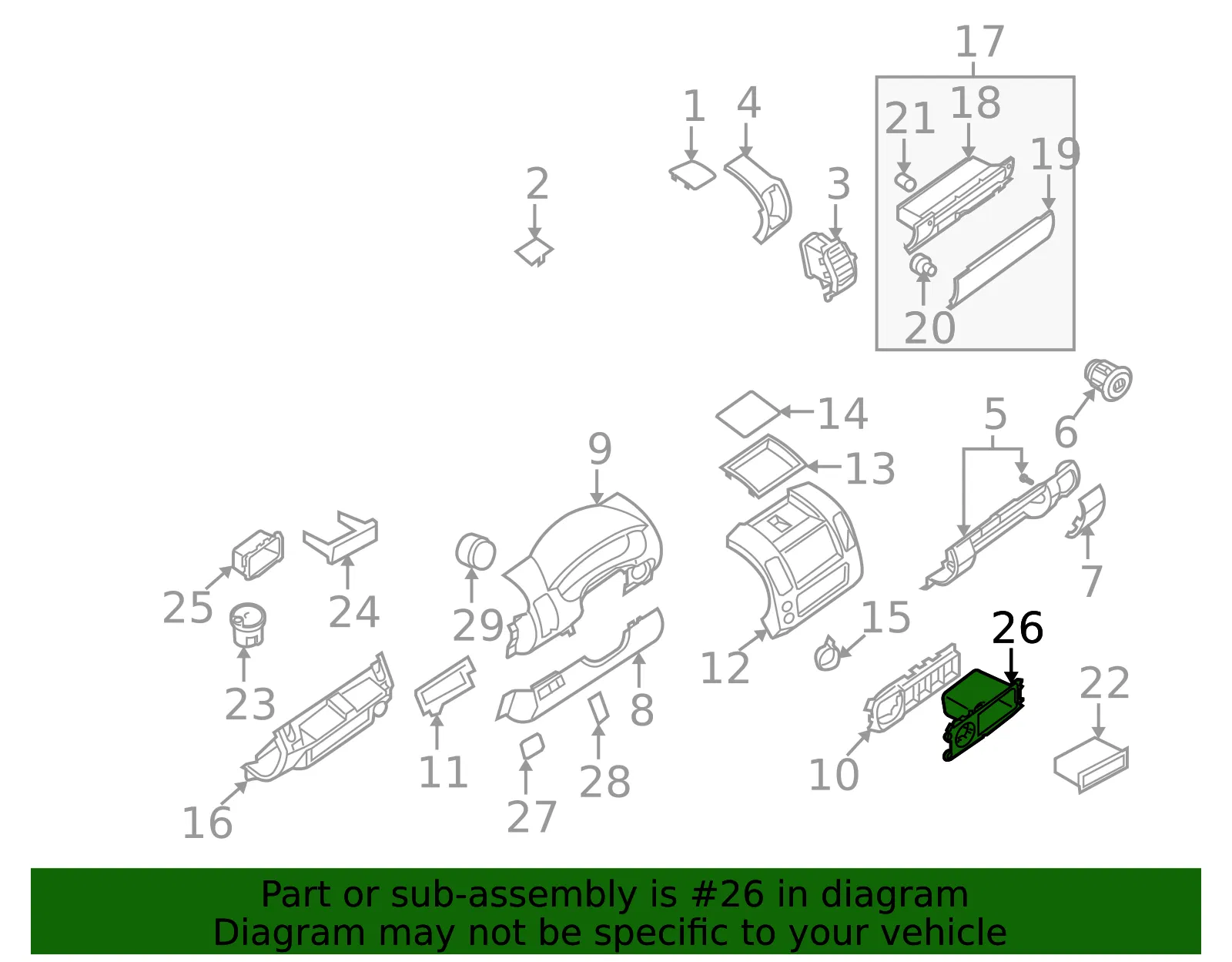 Instrument Panel Bezel - Nissan (68246-EA203) - view 2