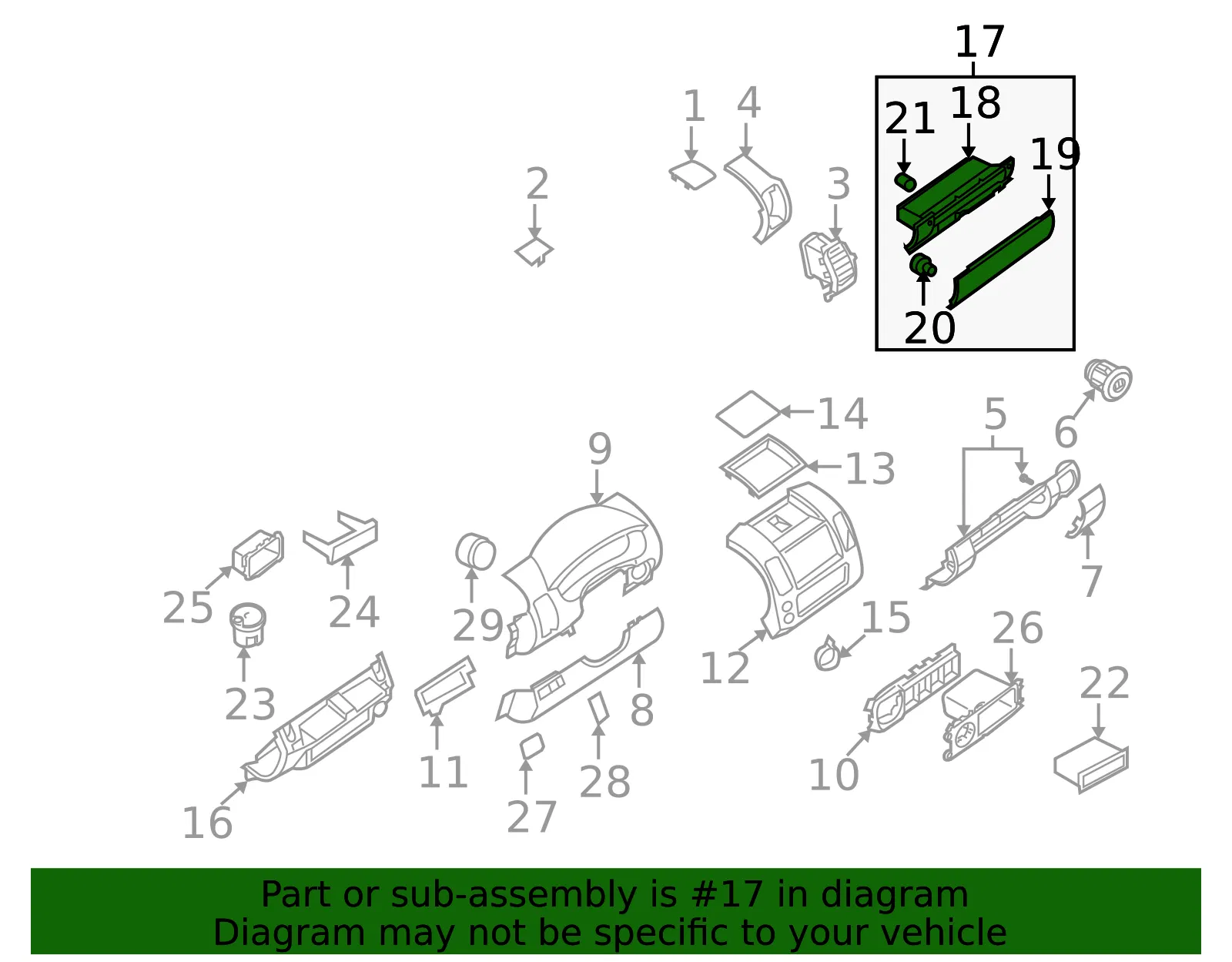 Glove Box - Nissan (68247-9BH2C) - view 2