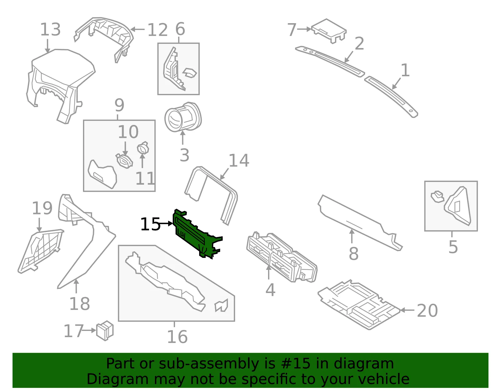 Instrument Panel Bezel - Nissan (68259-6AV0A) - view 2