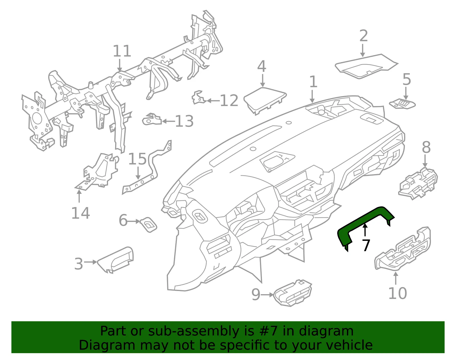 Instrument Panel Trim Panel - Nissan (68260-6CA0A) - view 3